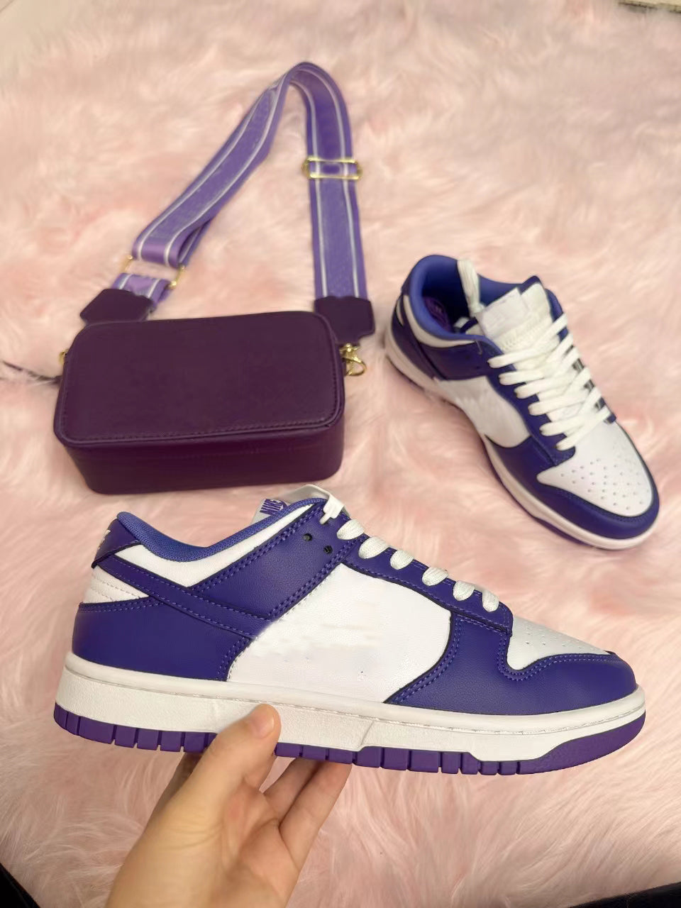 Stylish Purple Shoes & Matching Bag Set for Women - Trendy Fashion Accessories for Parties, Weddings & Casual Outings
