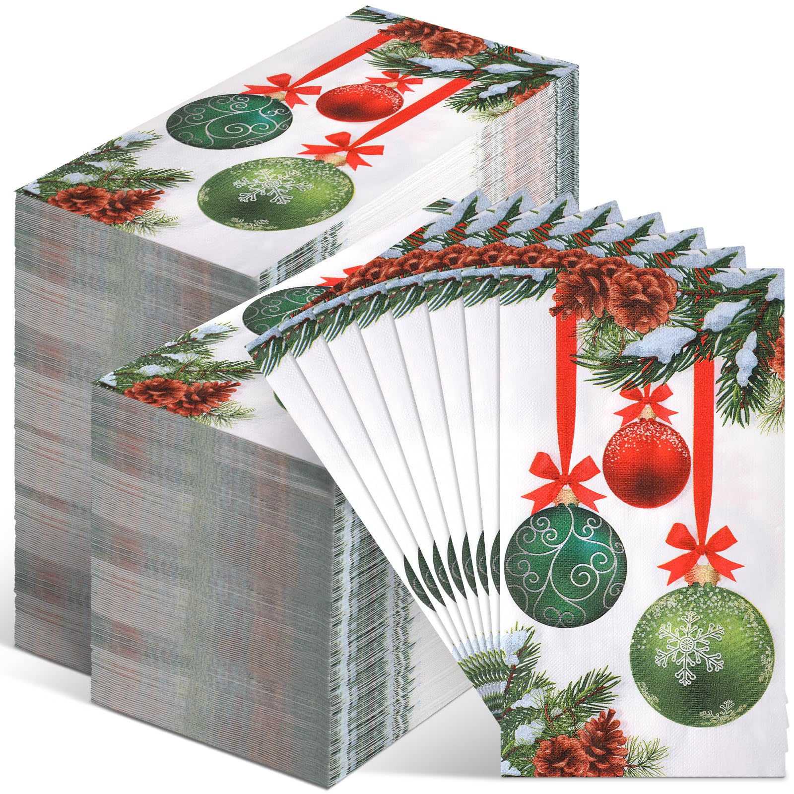 300 Pcs Christmas Napkins - Disposable Holiday Paper Towels for Bathroom, Kitchen & Party | Cardinal Red Festive Design for Home, Wedding & Christmas Decorations | Perfect for Holiday Gatherings, Dinner Parties & Festive Celebrations