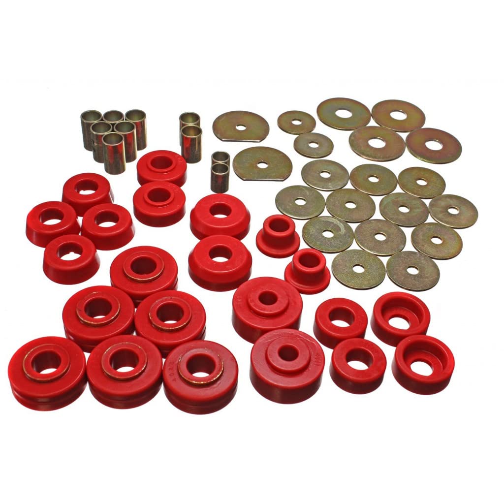 Energy Suspension Body Mount Set for 1966-1970 Chevy Caprice - Red 3.4138R | Performance Suspension Upgrade for Classic Car Restoration & Smooth Ride