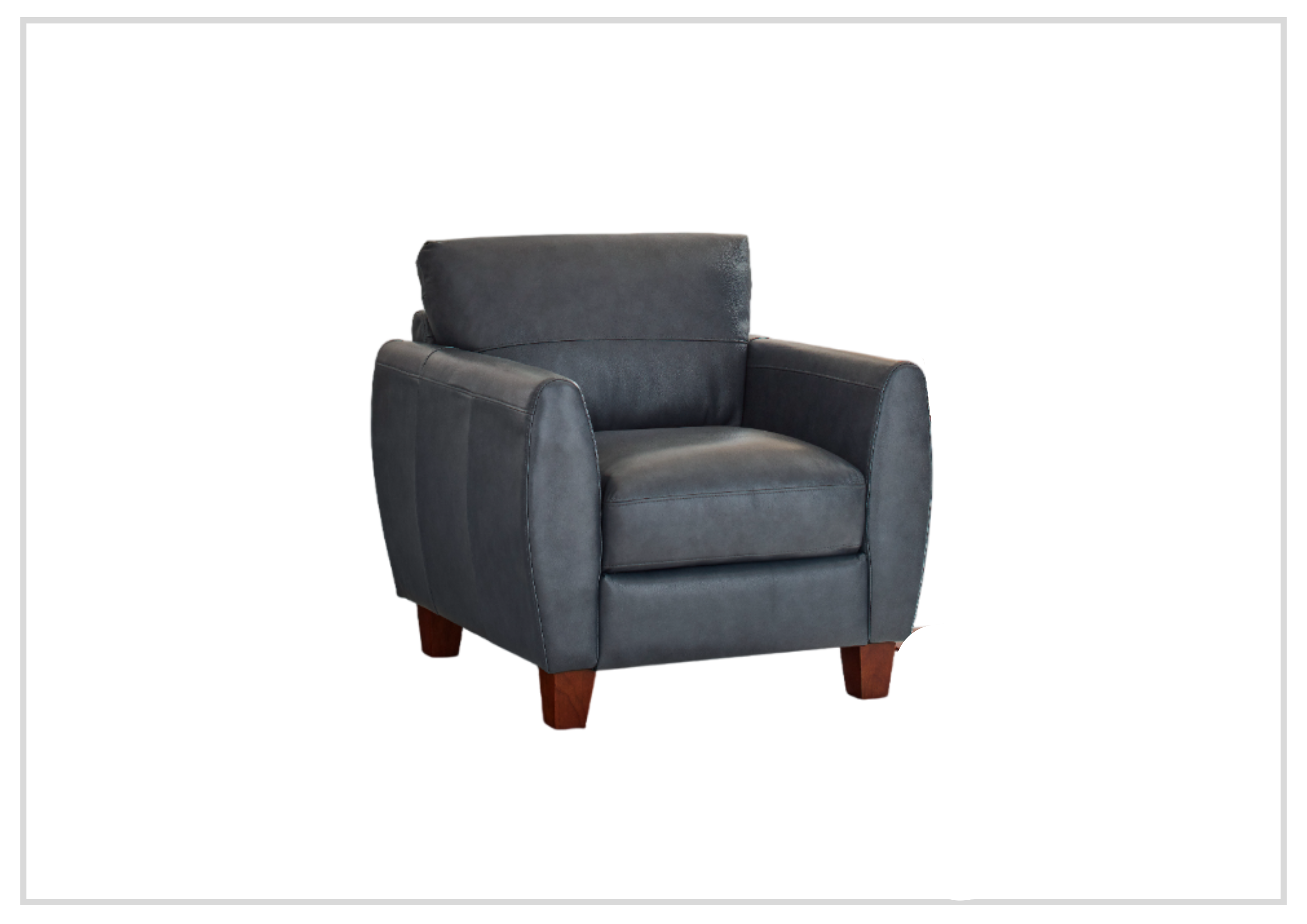 Gio Italia Home Tirano Genuine Leather Chair in Bluish Gray - Premium Office & Living Room Seating for Modern Homes