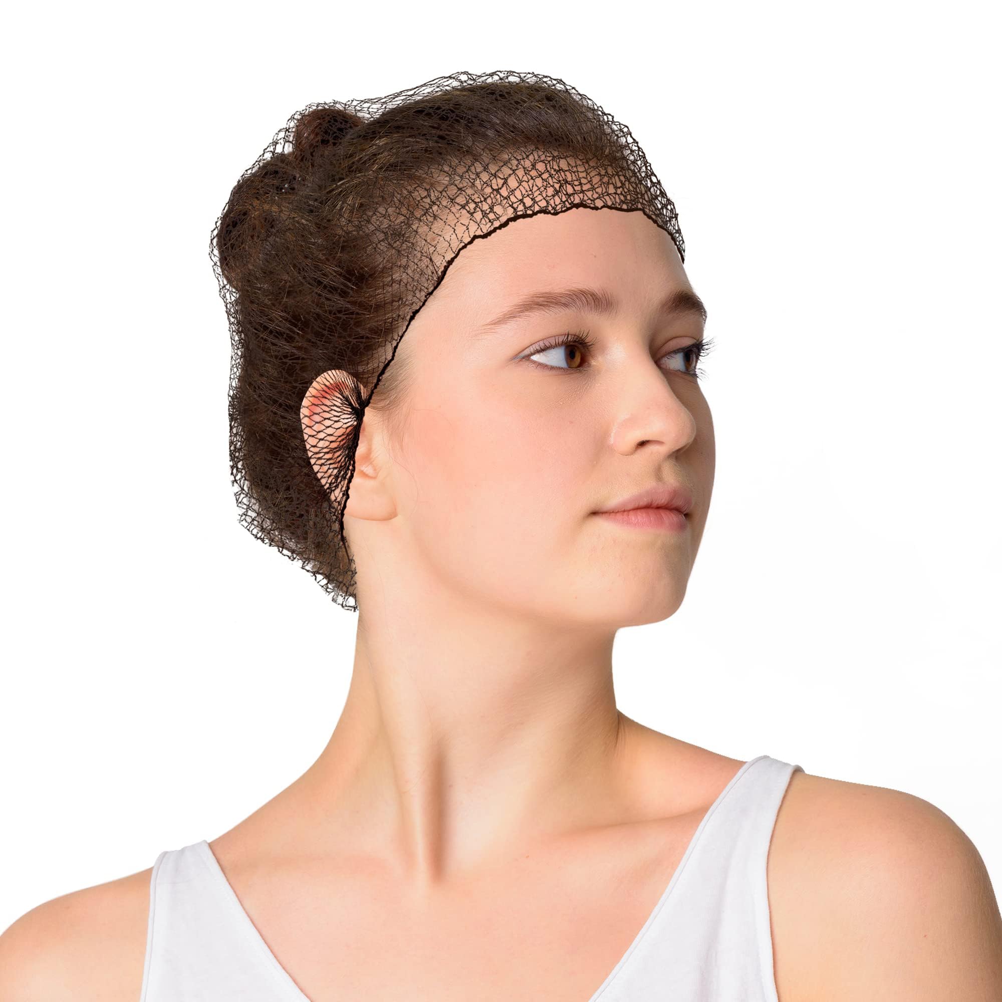 EZGOODZ Disposable Hair Nets - 1440 Pack Dark Brown Nylon Food Service Hair Caps (22 Inch) with 0.25 Inch Aperture & Elastic Band - Breathable Surgical Caps for Kitchen, Restaurant & Medical Use