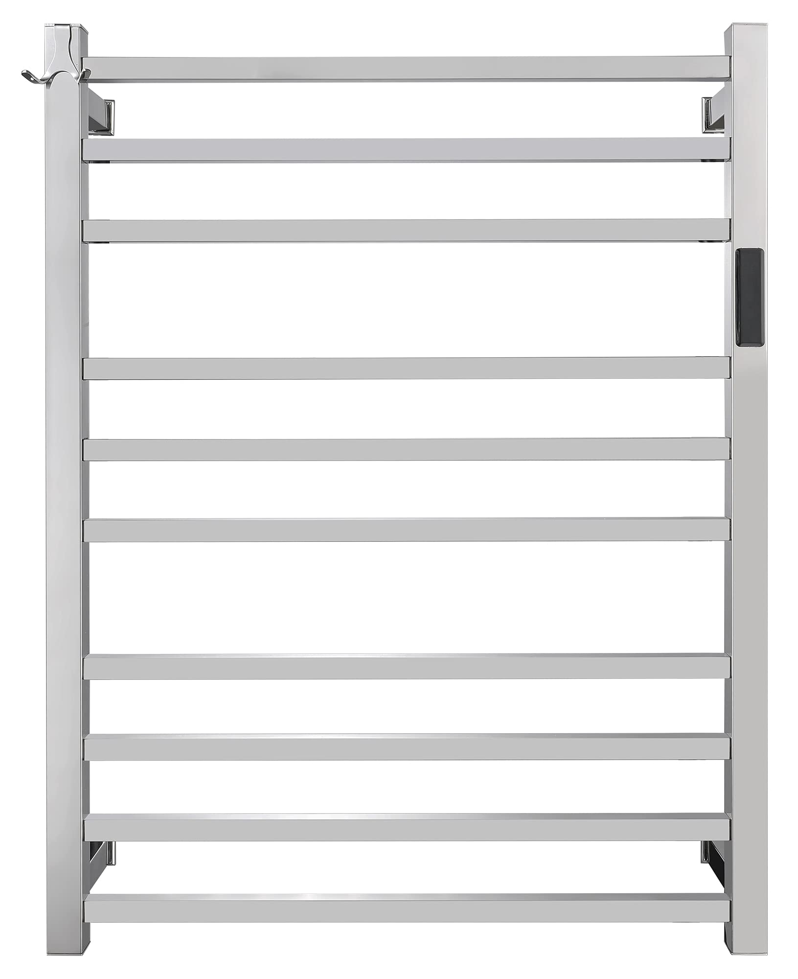 Keonjinn Electric Heated Towel Warmer Rack - 10 Bar Stainless Steel Bathroom Towel Heater with Built-in Timer, Wall Mounted (24