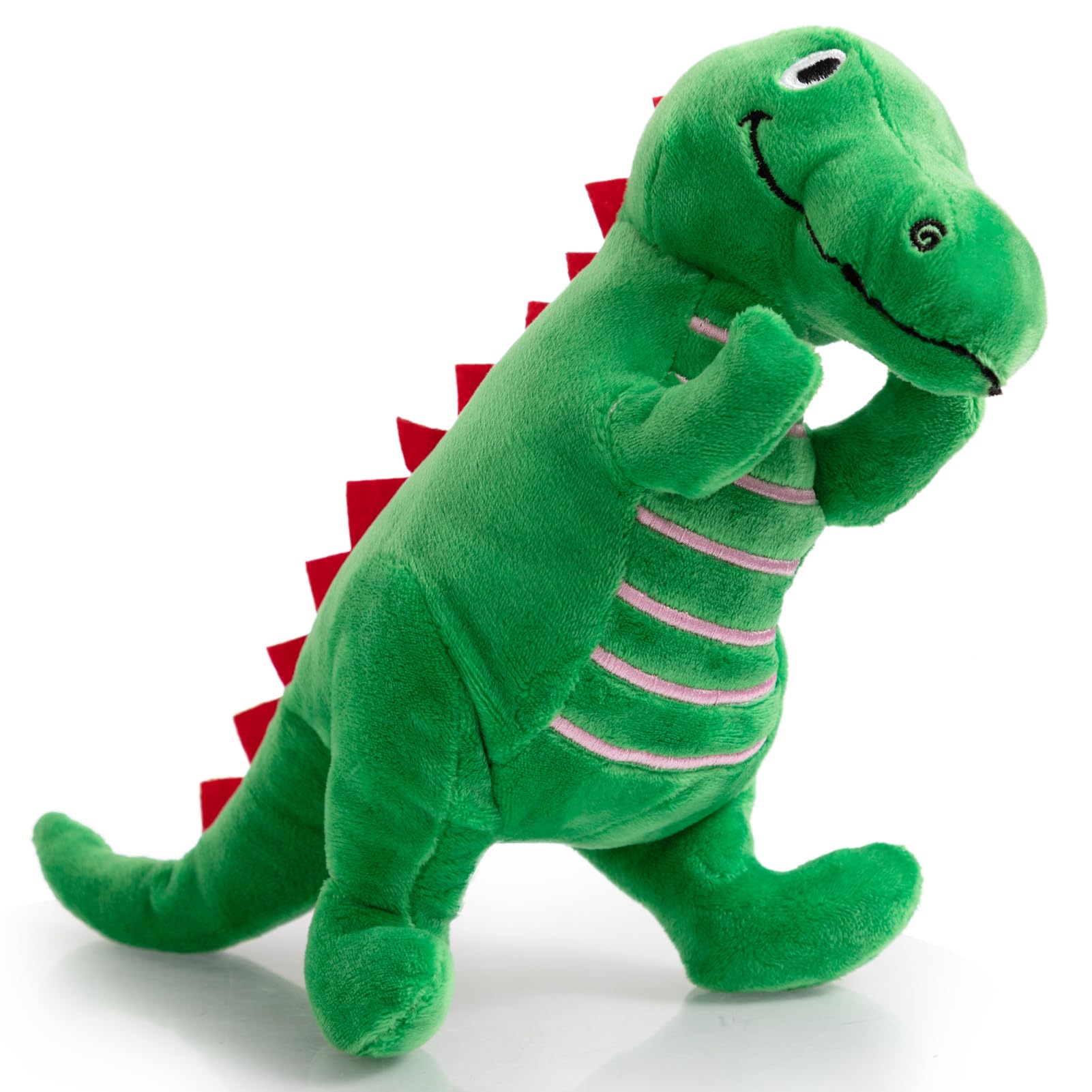 Hollypet Durable Squeaky Plush Dog Toys for Small, Medium & Large Dogs - T-Rex Tyrannosaurus Rex Stuffed Chew Toy for Puppies & Adult Dogs | Indoor Play, Outdoor Fetch, Teething Relief, Training Reward
