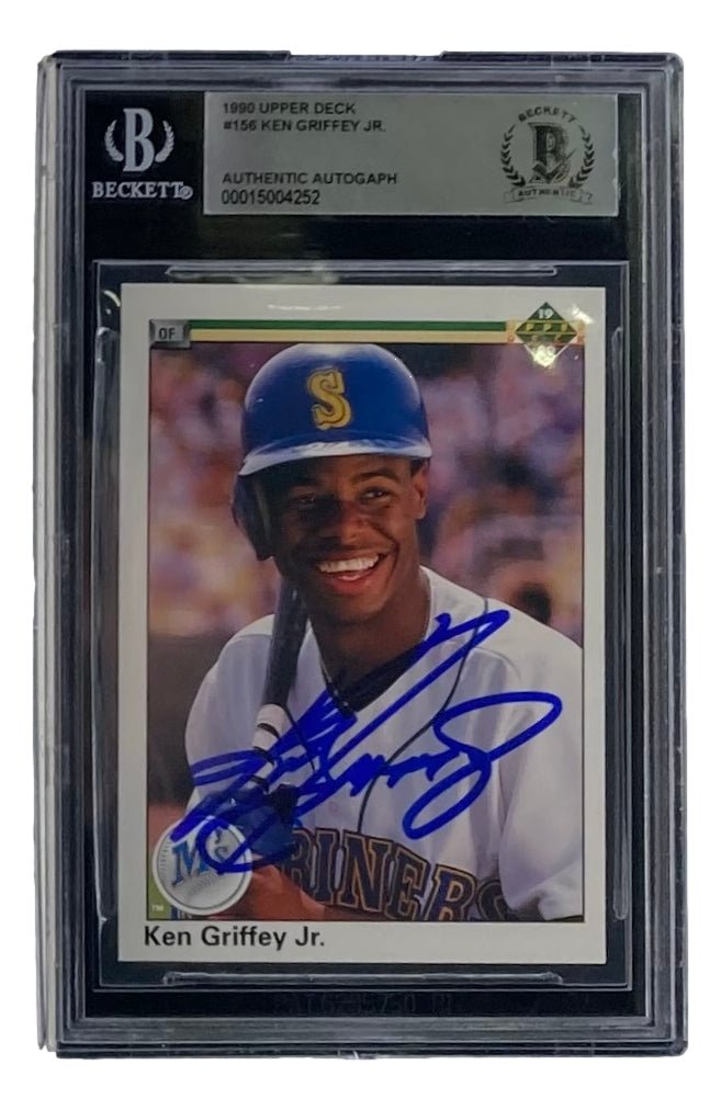 Ken Griffey Jr Autographed 1990 Upper Deck #156 Rookie Card - PSA/DNA Certified - Seattle Mariners Memorabilia - Perfect for Baseball Collectors & Sports Fans Display