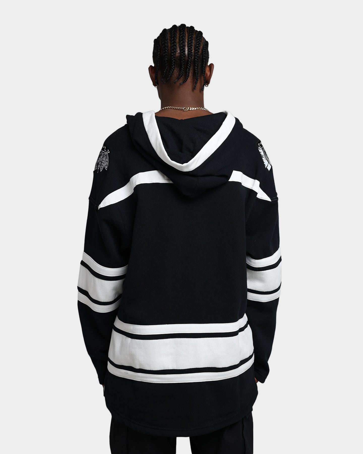 47 Brand Chicago Blackhawks Superior Lacer Hoodie - Men's Pullover Sweatshirt with Lace-Up Front | Winter Warm Fleece Lined | Casual Streetwear & Game Day Outfit