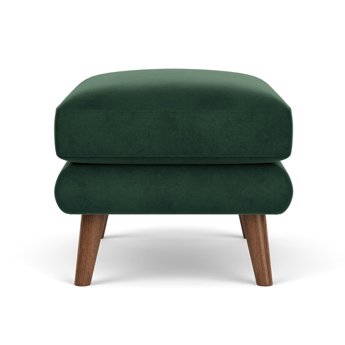 Luxury George Velvet Ottoman - Soft Tufted Footstool, Padded Seat & Sturdy Wooden Legs - Perfect for Living Room, Bedroom or Nursery Decor