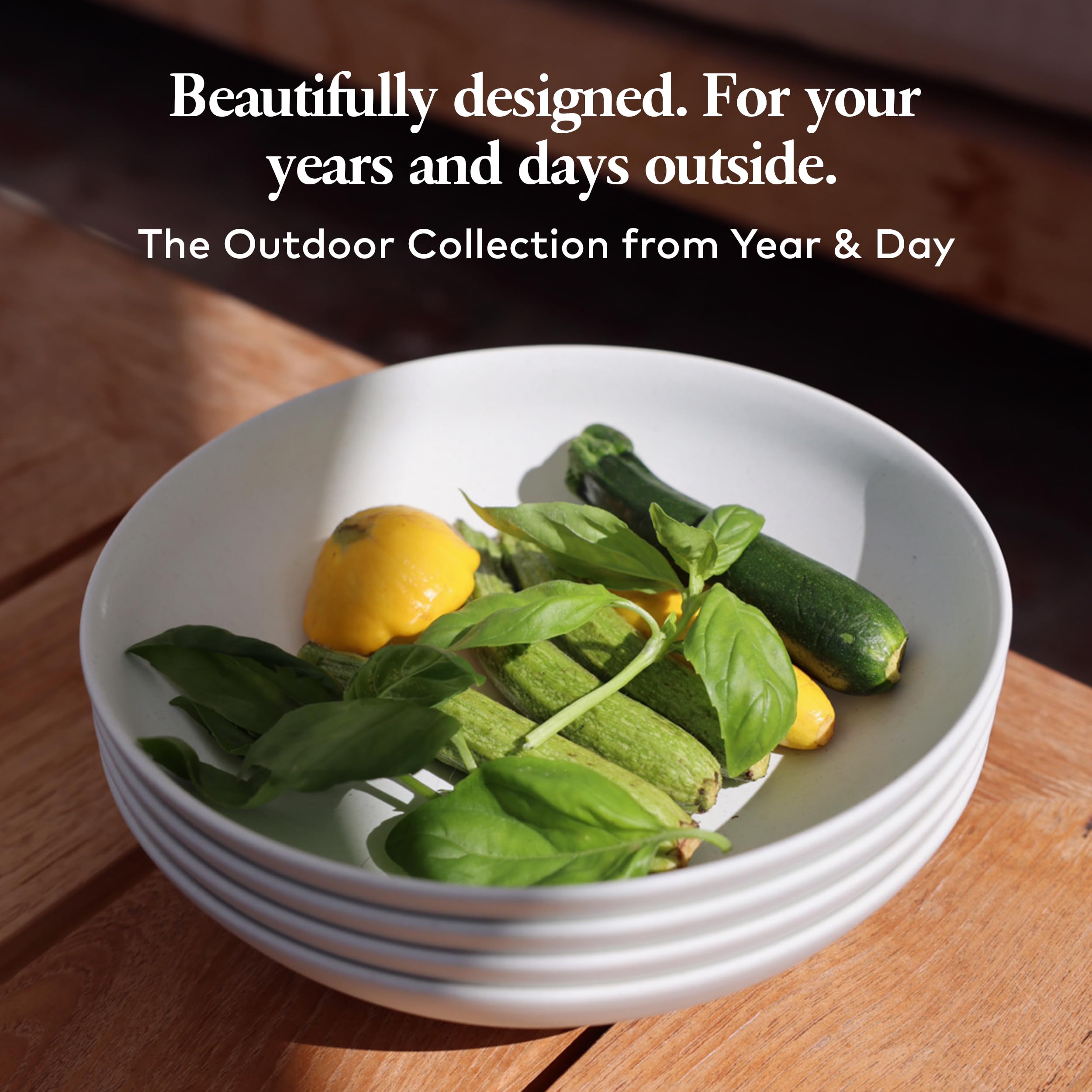 Eco-Friendly 12-Piece Plant-Based Dinnerware Set for 4 - Biodegradable Bowls & Plates for Outdoor Dining, Picnics & Sustainable Living | Year & Day