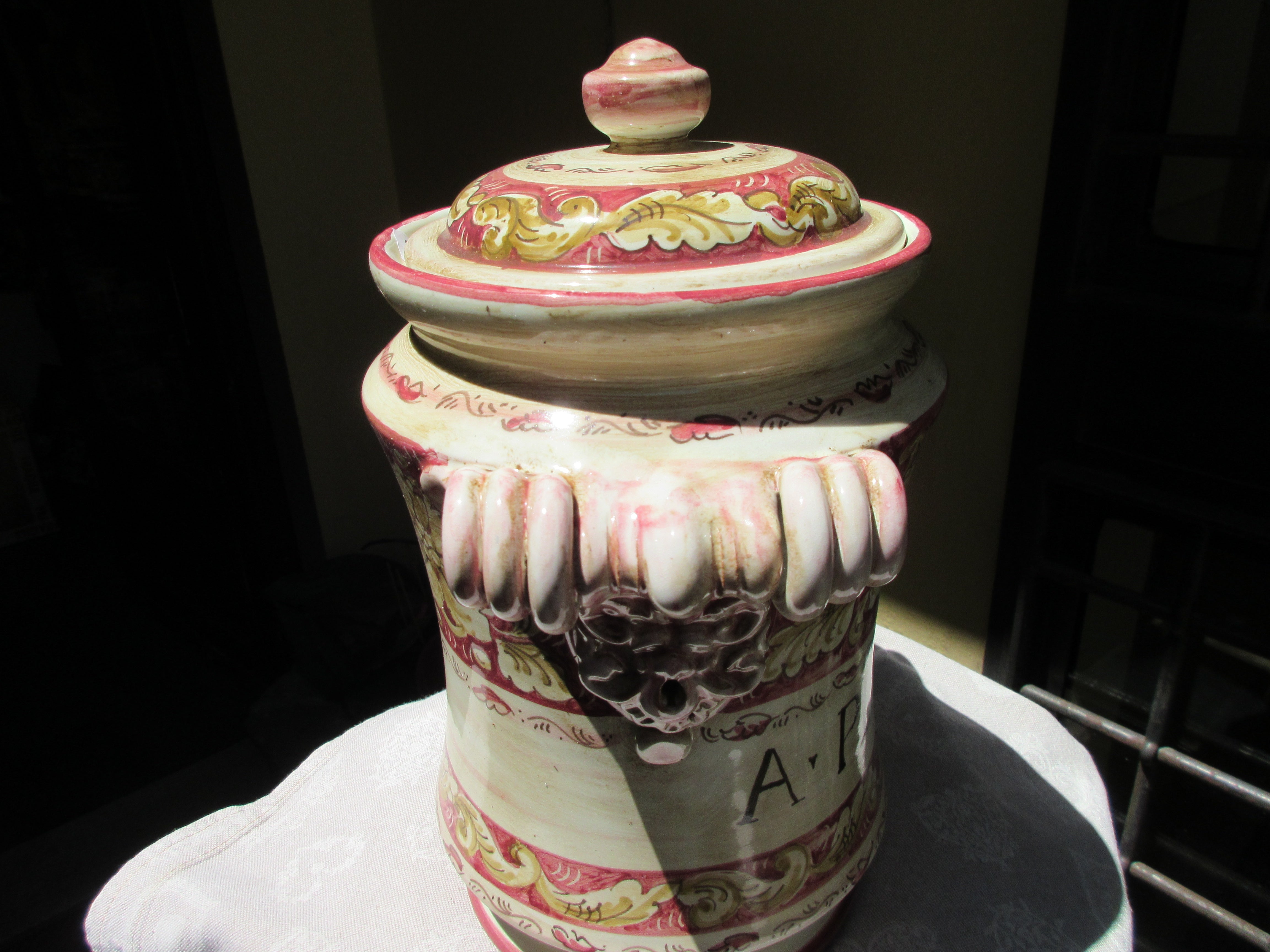 Handmade Italian Ceramic Albarello Vase - Elegant Home Decor for Dining Table, Living Room & Wedding Centerpieces