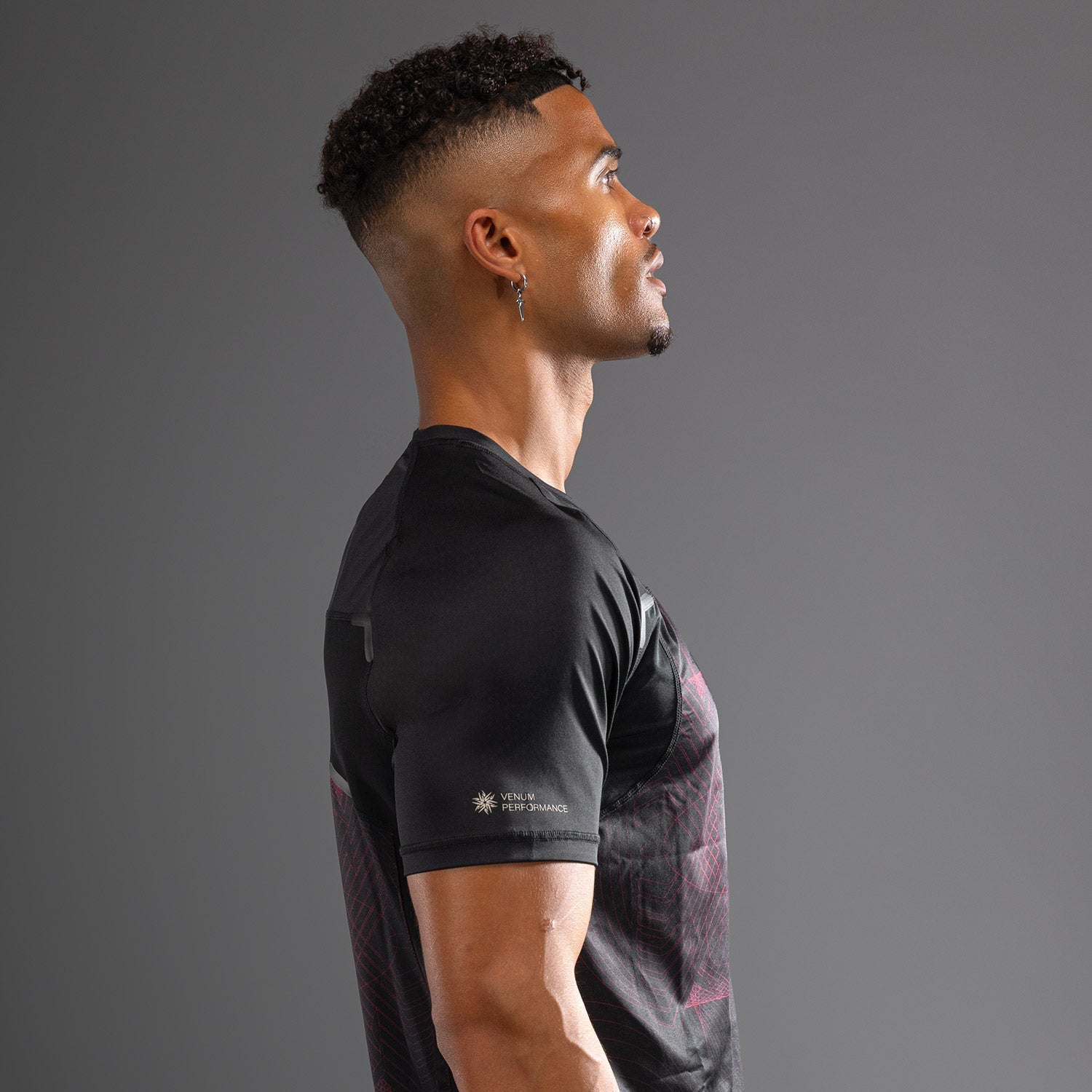 Venum G Fit Air Men's Dry Tech Performance T-Shirt - Moisture Wicking & Breathable Workout Shirt for Gym, Running & Training - Deep Black/Fire Red
