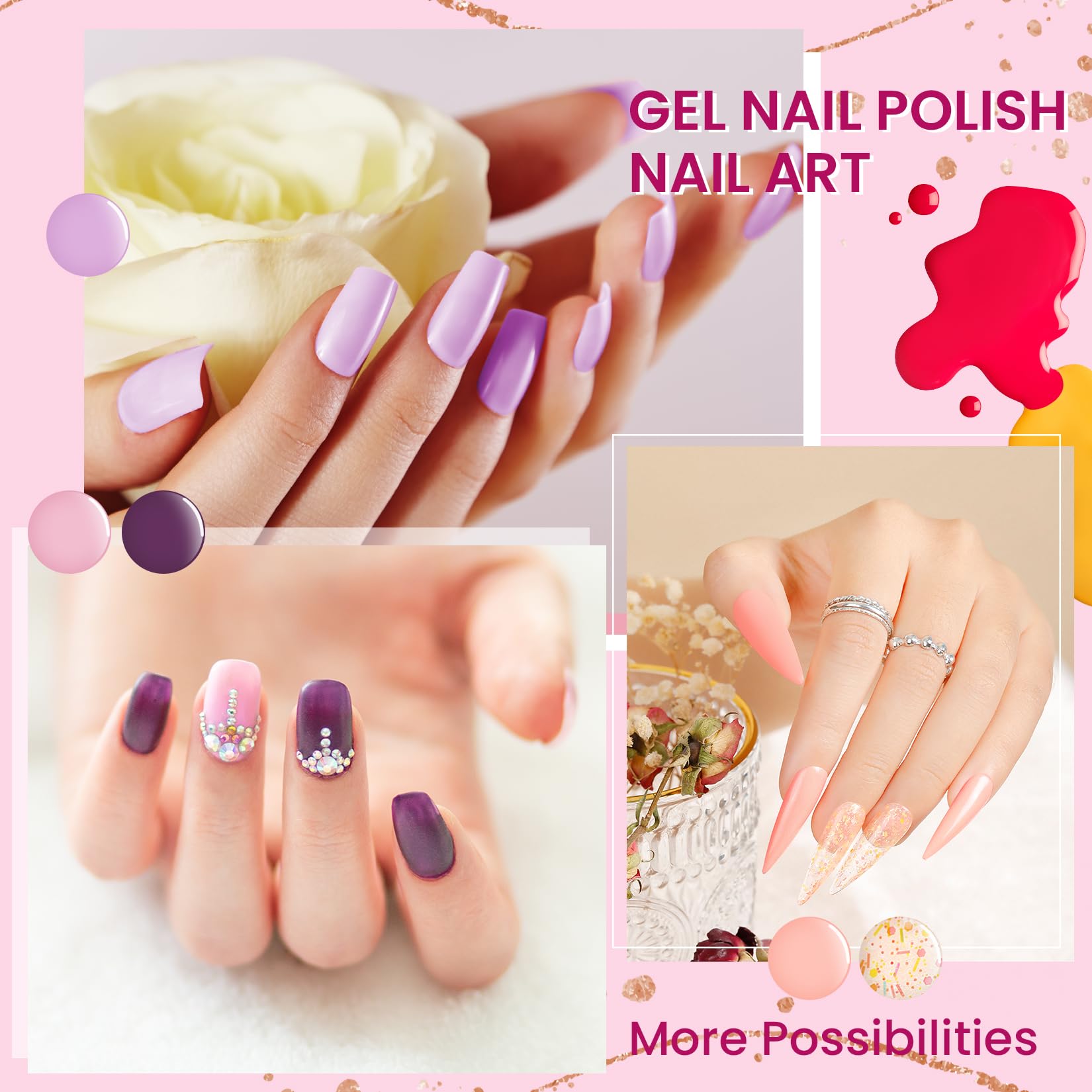 PHOENIXY 58Pcs Gel Nail Polish Kit with 48W UV LED Nail Lamp - Professional Manicure Set for Salon & Home Use - Perfect Gift for Women & DIY Nail Art Enthusiasts (Great for Parties, Weddings & Special Occasions)