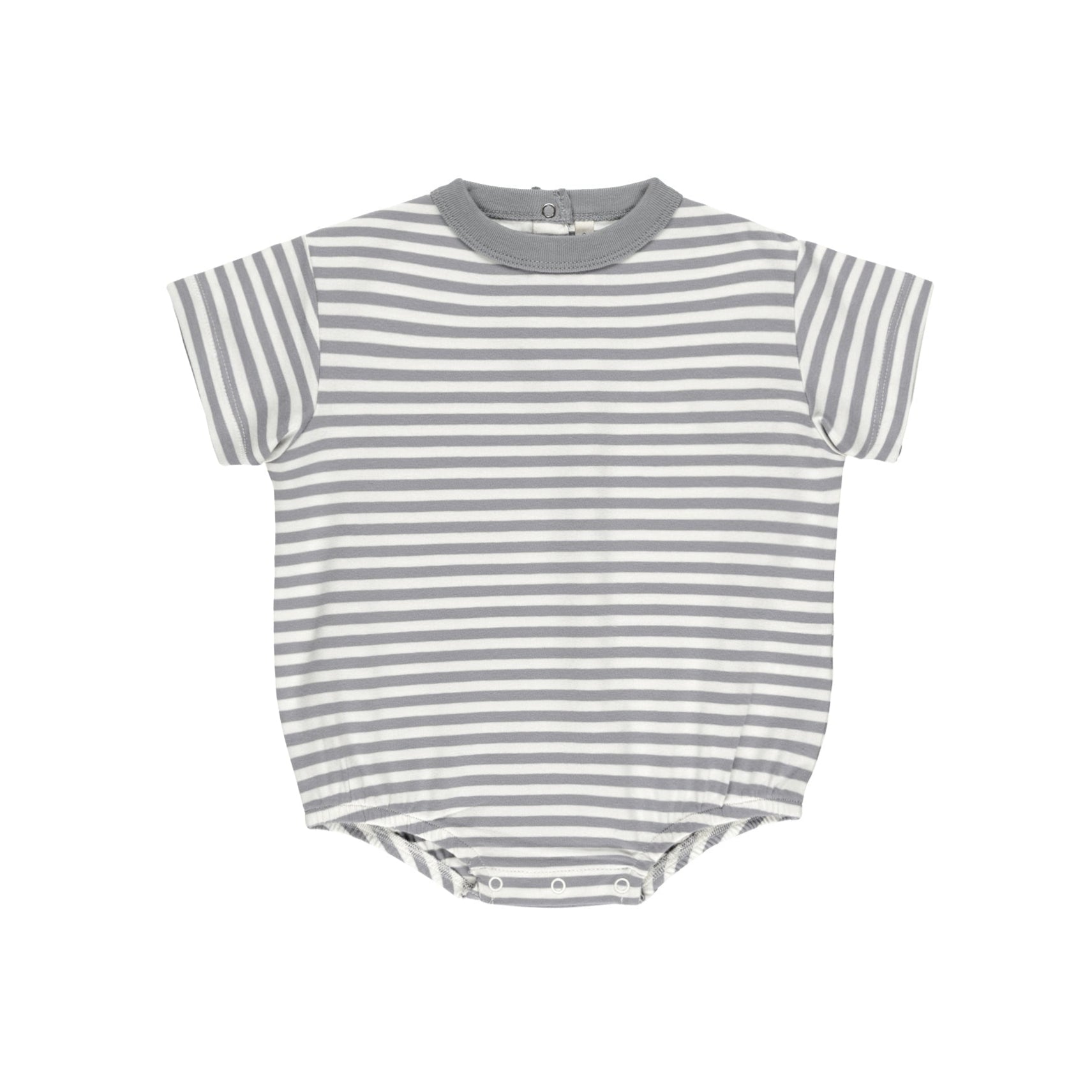 Comfortable Blue Stripe Bubble Romper for Women - Casual Summer Outfit, Perfect for Beach, Vacation, and Lounge Wear