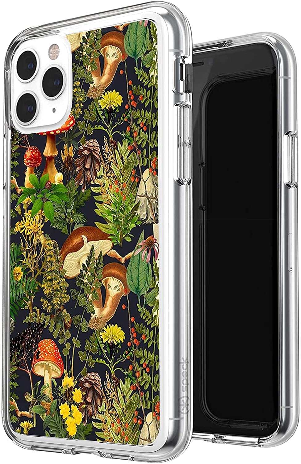 Mushroom Woodland iPhone 13 Pro Case - Nature Inspired Elderberries & Fungi Design, Shockproof TPU Protective Clear Phone Cover for Women & Girls | Perfect for Outdoor Adventures, Nature Lovers & Boho Style