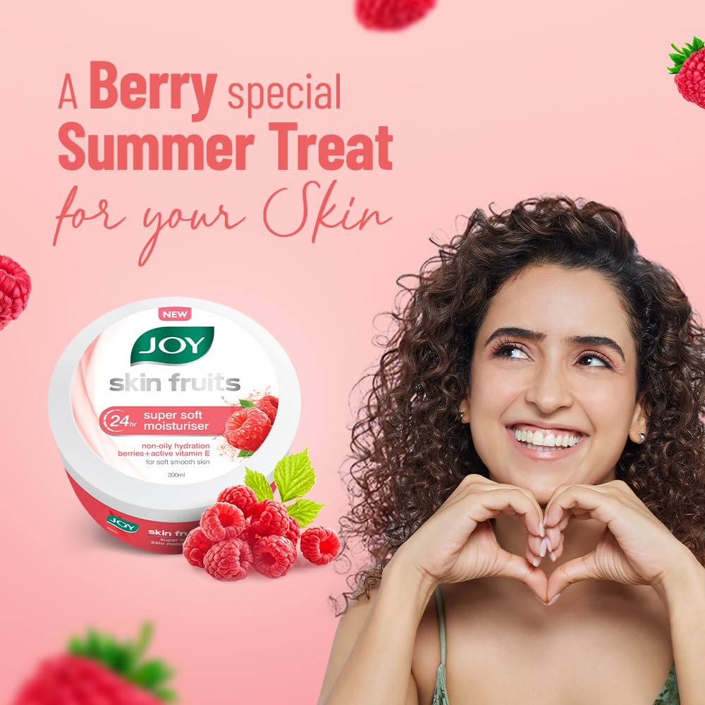 Joy Super Soft Cold Skin Cream - 24 Hour Hydrating Moisturizer for Face, Hands & Body | Lightweight, Oil-Free, Non-Sticky Formula with Berry Extract (200ml) | Perfect for Dry Skin Relief, Night Care & Daily Moisturizing Routine