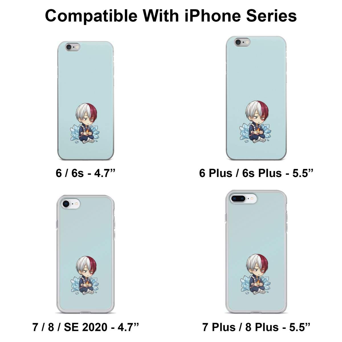 Shoto Todoroki Anime Phone Case for iPhone 15 14 13 12 11 Pro Max Mini X XS XR 8 7 6 6s Plus - Clear Protective Cover - Perfect for My Hero Academia Fans & Anime Lovers