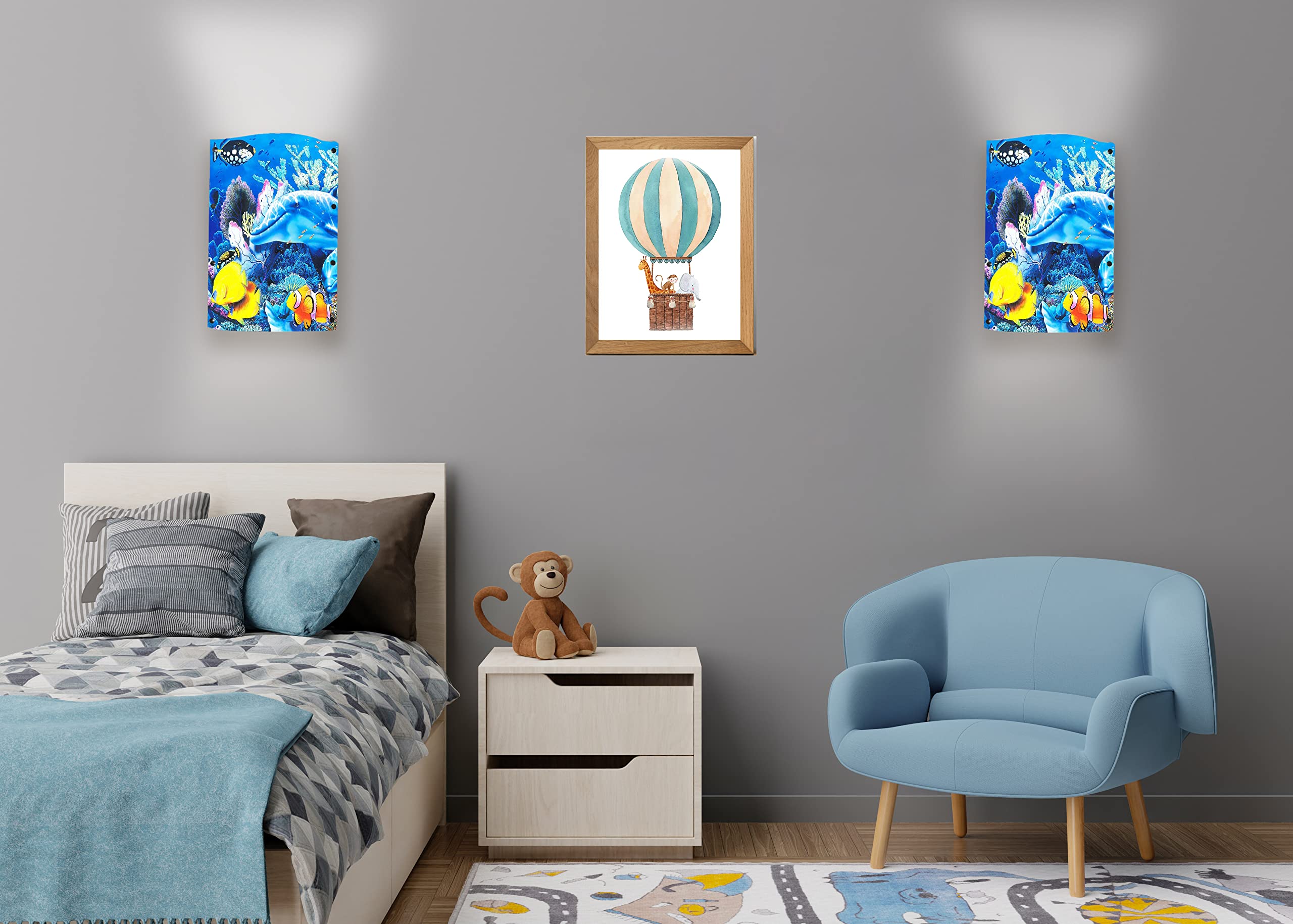 ARTISPI Kids Wall Lamp - Night Light for Children's Bedroom, Nursery & Playroom - 35x40cm LED House Shape Light with Fun Graphics - Perfect Gift for Boys & Girls - Creates a Cozy & Magical Ambience for Sleep & Playtime