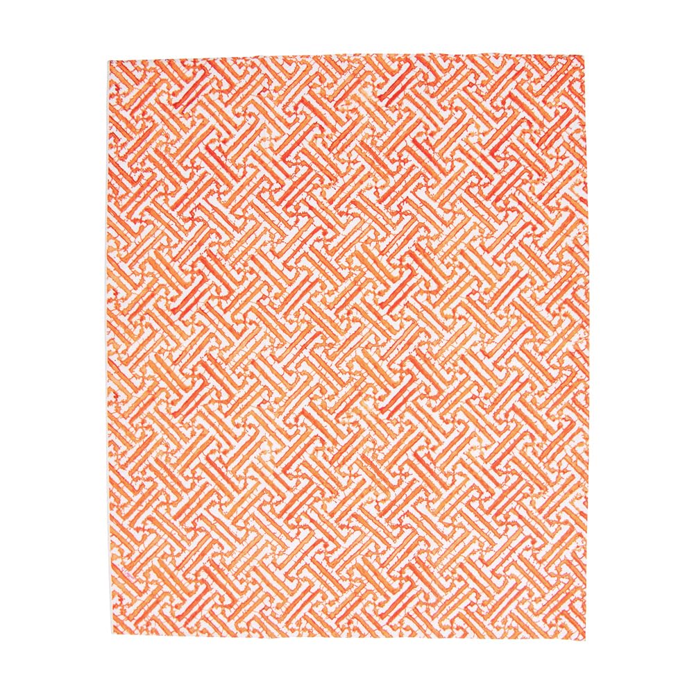 Disposable Paper Guest Towels - Caspari Fretwork Bathroom Napkins in Orange (15-Pack) | Perfect for Parties, Weddings & Upscale Restrooms