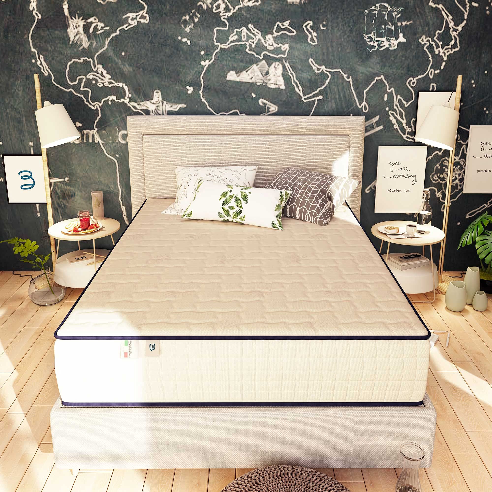 Baldiflex - 12 Inch Memory Foam Mattress, 4 Inch Viscoelastic Memory Foam & 24 Inch Waterfoam Polyurethane Support - Pressure Relief for Back, Side & Stomach Sleepers - Perfect for Bedroom, Guest Room & Dorm