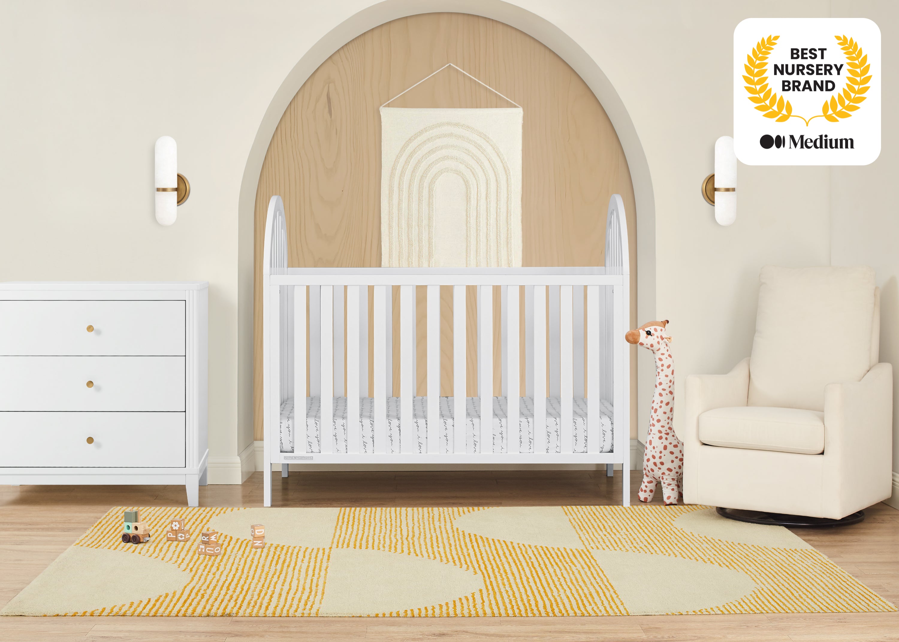 Milano 4-in-1 Convertible Baby Crib - Toddler Bed, Daybed & Full-Size Bed - Nursery Furniture for Boys & Girls - Perfect for Newborn to Teen Years