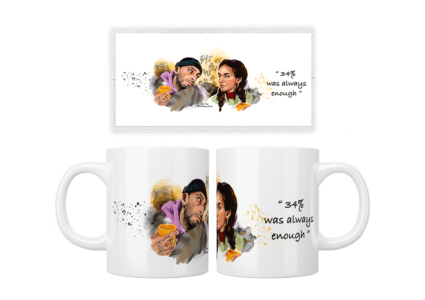 Brassic: Vinnie And Erin '34% Was Always Enough' Coffee Mug - Perfect for Tea, Coffee & Office Gifts