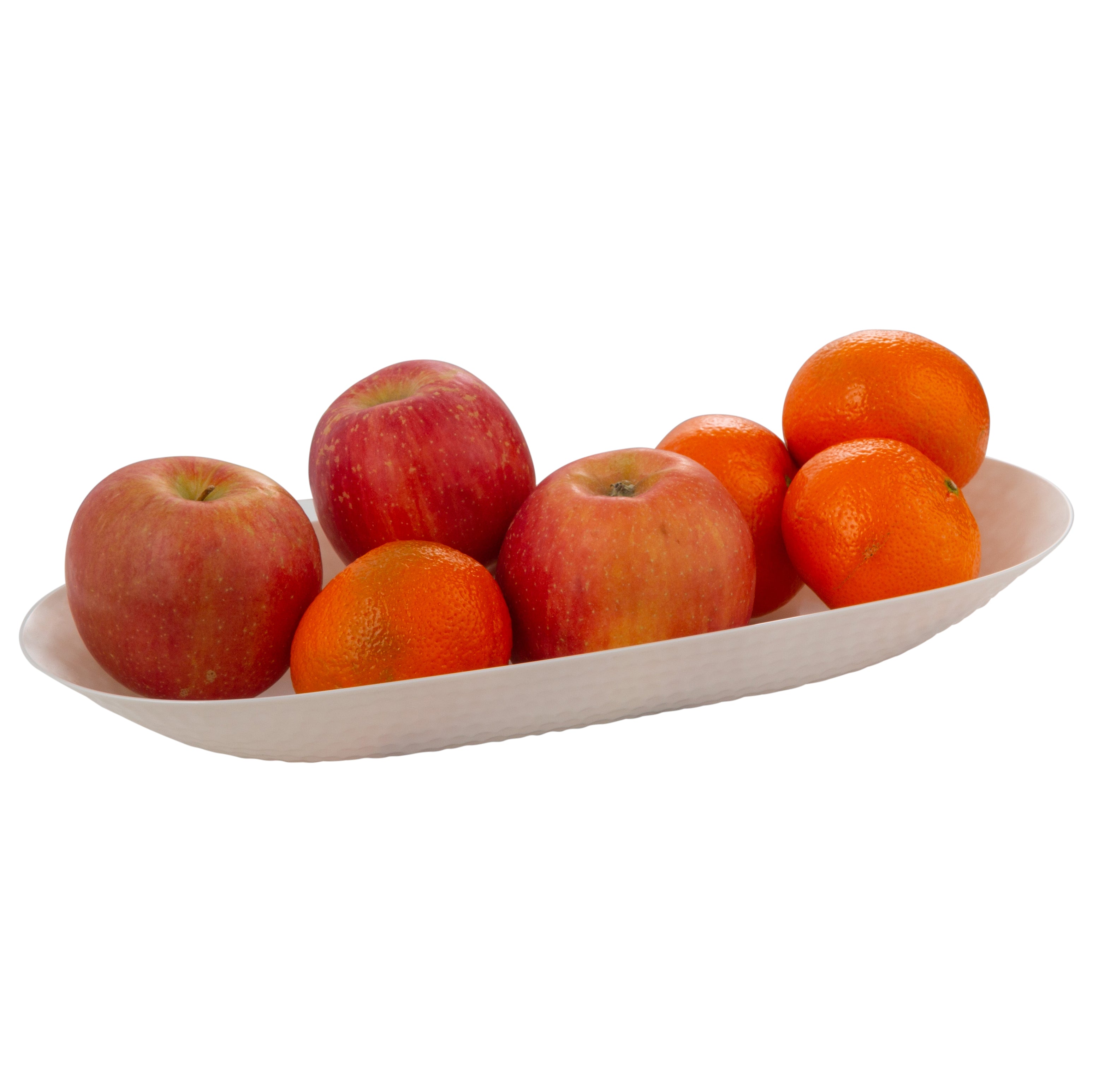 Ivory Plastic Oval Pebbled Serving Dish Set of 2 - Elegant Appetizer Plates for Parties, Weddings & Home Entertaining