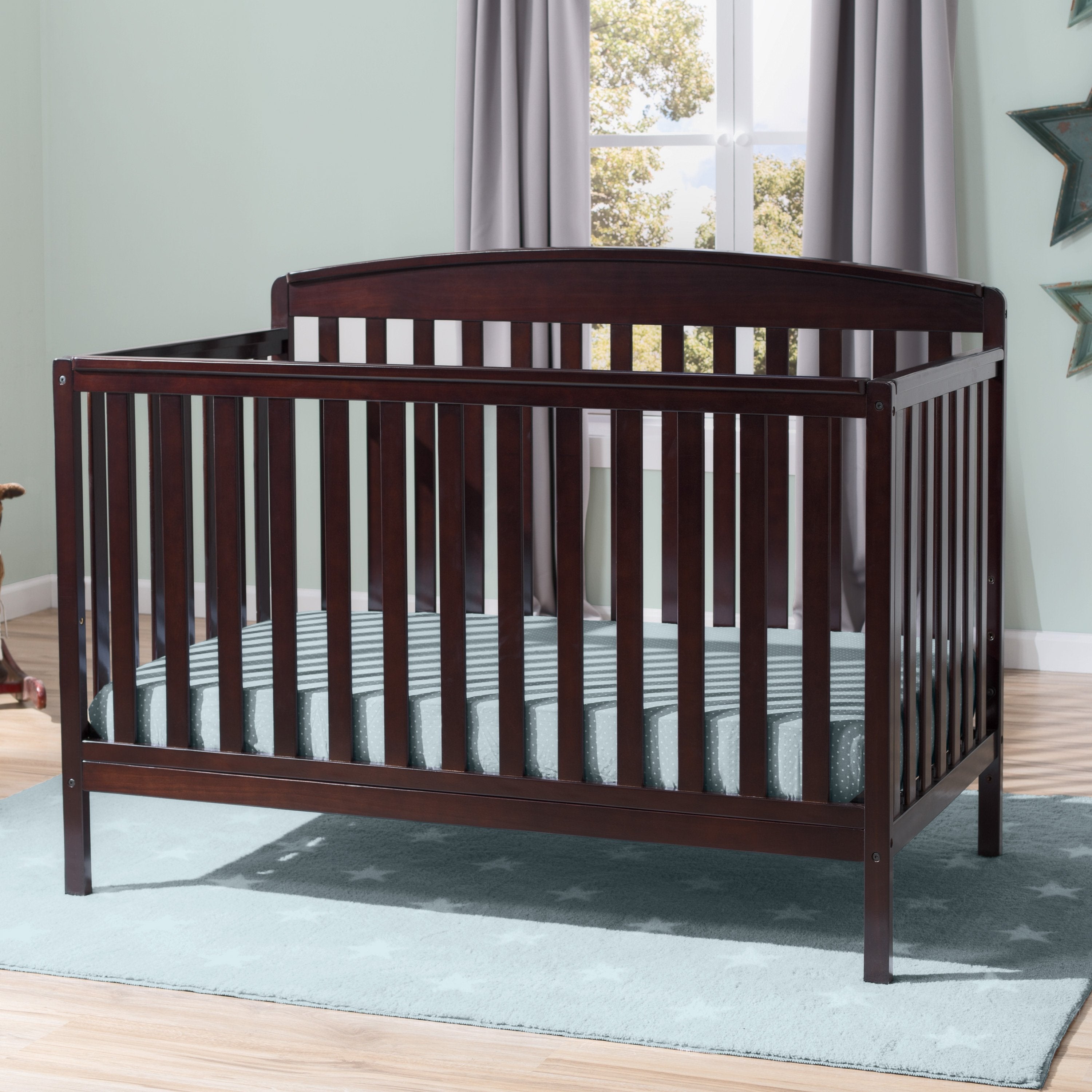 Brayden 4-in-1 Convertible Baby Crib with Toddler Bed & Daybed - Nursery Furniture for Newborns & Kids - Perfect for Bedrooms & Daycare Centers