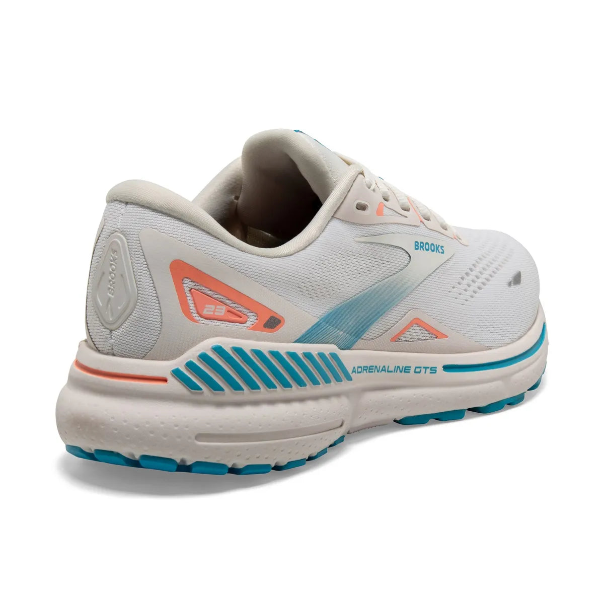 Brooks Women's Adrenaline GTS 23 Running Shoes - Lightweight Support for Overpronation, Coconut/Papaya/Blue - Perfect for Road Running, Jogging & Daily Workouts