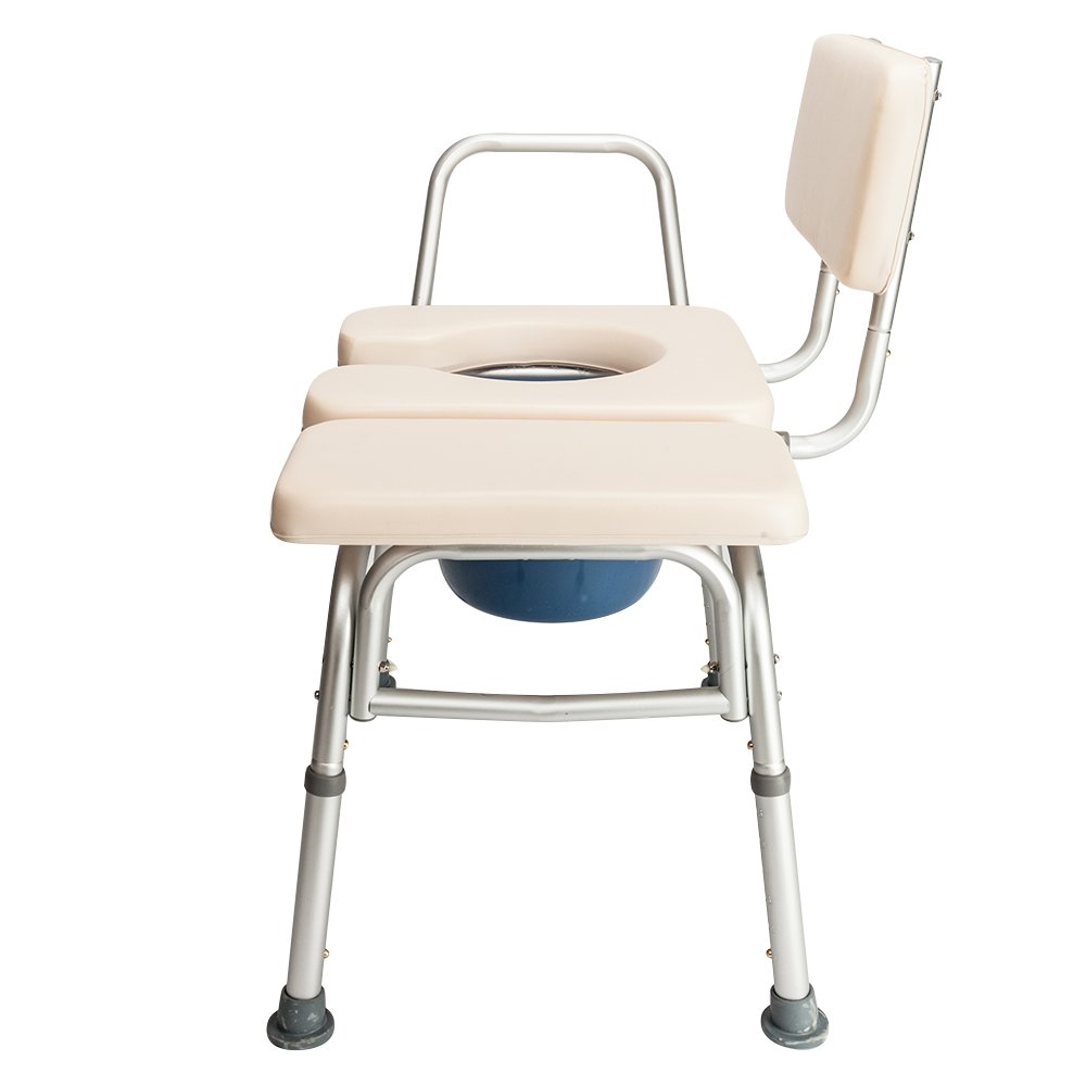 **White Commode Chair for Adults & Seniors - Adjustable Toilet Potty Chair with Shower Commode Seat, Bathroom Stool & Bedside Seat for Elderly, Disabled & Pregnant Women - Ideal for Home Care & Mobility Assistance**
