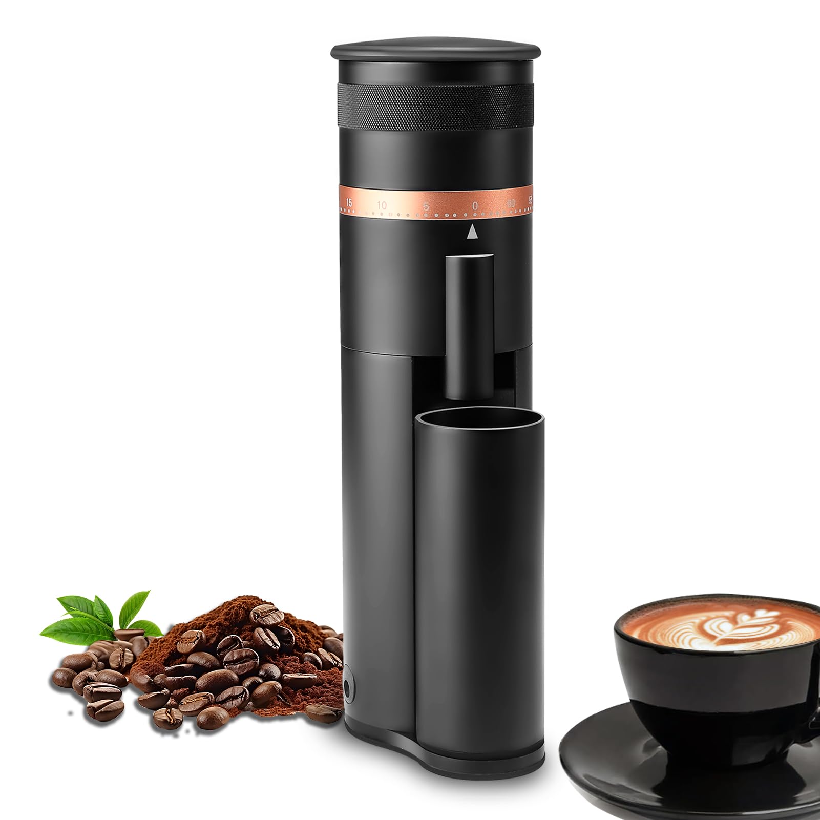 Premium Mongdio Single Dose Electric Coffee Grinder - 60 Adjustable Settings for Espresso & Brewing - Aluminum Bean Grinder with LCD Display (Black) - Perfect for Home Baristas & Coffee Shops