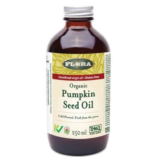 Organic Flora Pumpkin Seed Oil 250mL - Cold Pressed, Pure & Unrefined - Perfect for Cooking, Salad Dressing & Skin Care