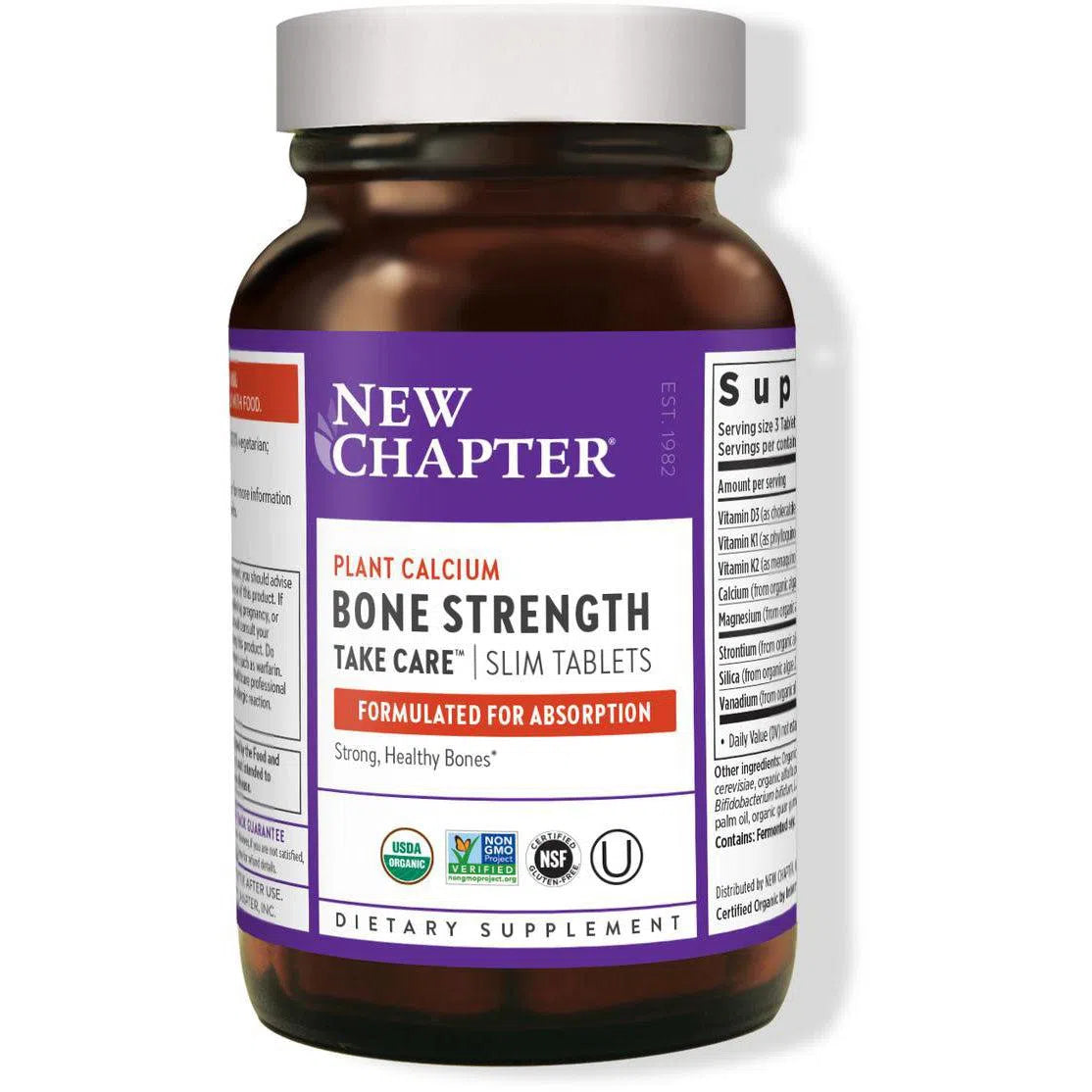 New Chapter Bone Strength Take Care Slim Tablets - Supports Bone Health & Joint Comfort - Ideal for Active Lifestyles & Post-Workout Recovery