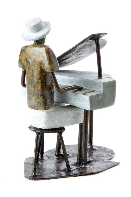 Shona Stone & Metal Festival Band Pianist - Handcrafted African Jewelry for Music Lovers & Festival Goers - Perfect for Concerts, Weddings & Cultural Events