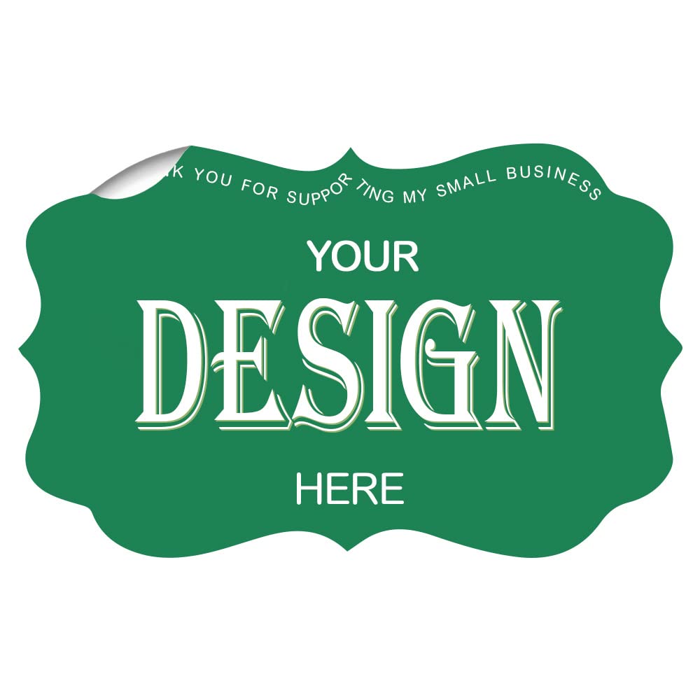 Custom Waterproof Vinyl Stickers 3 Inch - Personalized with Your Logo, Text & Design - 100-500pcs for Business Branding, Laptop Decals, Water Bottle Labels & DIY Crafts - Fancy Frame Design