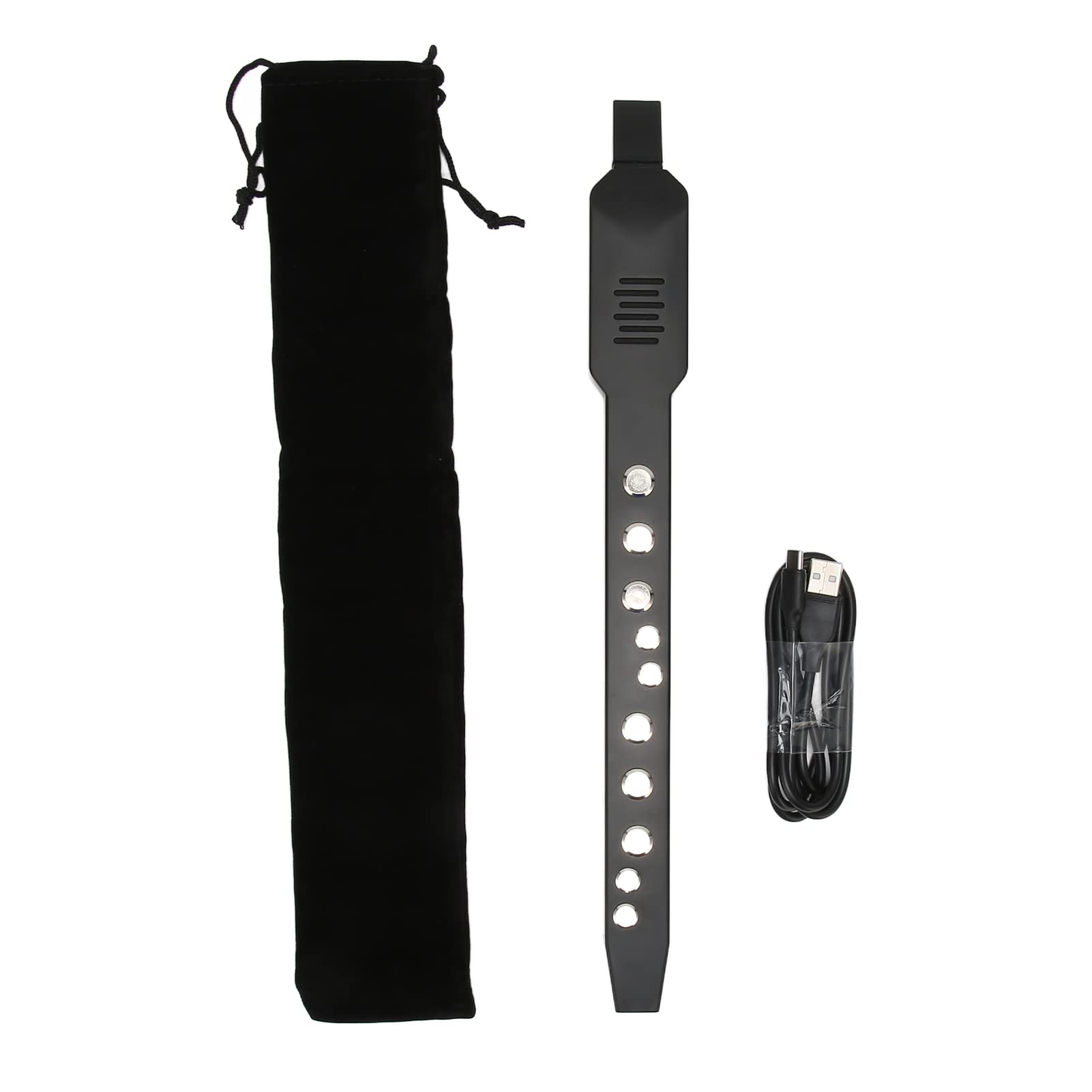 **Digital Wind Instrument with MIDI Connectivity - 10 Tones, Rechargeable Mini Electronic Wind Controller with 12 Accompaniments - Compatible with External Speakers & Headphones (Black) - Perfect for Live Performances, Studio Recording & Music Practice**