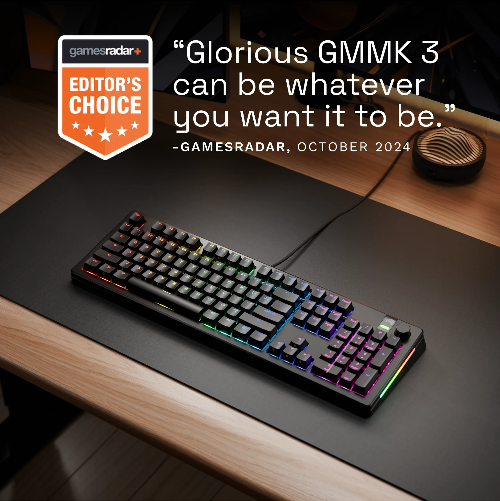 GMMK 3 PRO 96% Hot-Swappable Mechanical Gaming Keyboard - RGB Backlit, USB-C, Prebuilt for PC & Mac - Perfect for Gaming, Coding & Office Work