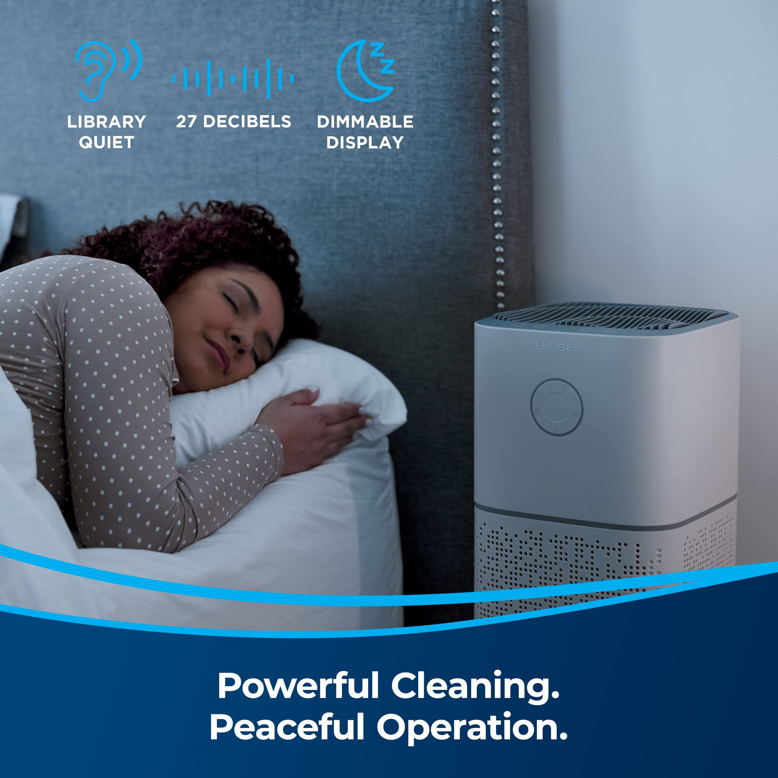 BISSELL Air180 Air Purifier with HEPA Filter - Quiet Home Air Cleaner for Allergies, Dust, Pet Dander - Perfect for Bedroom, Living Room & Office Use