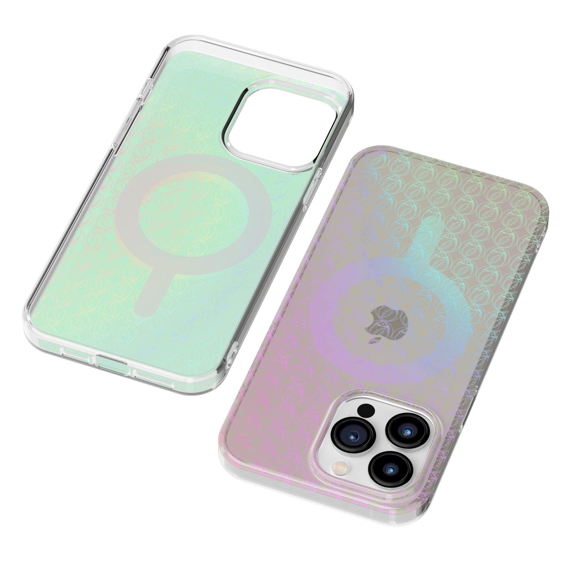 Casely iPhone 12 Pro Max Case - Rainbow Ripple Holographic Grateful Dead Design | Protective Phone Cover for iPhone 12 Pro Max | Perfect for Music Lovers & Festival Goers