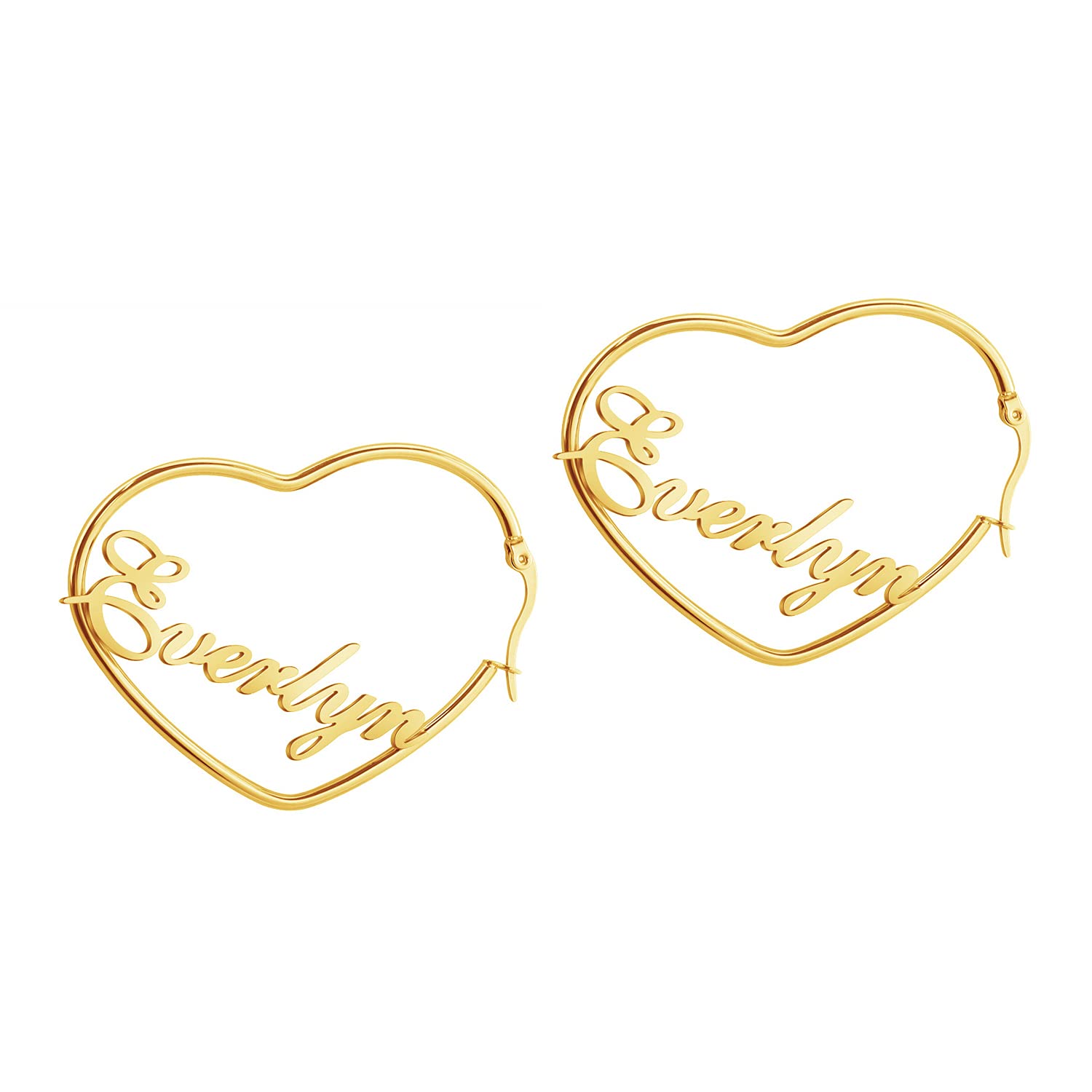 Personalized Initial Name Hoop Earrings - Custom Engraved Jewelry Gift for Women, Christmas, Birthday | Trendy Hip Hop Style for Parties, Daily Wear & Special Occasions
