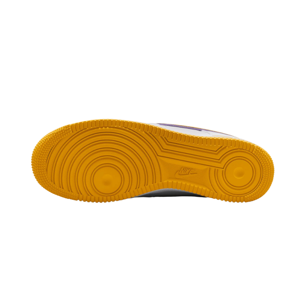 Nike Air Force 1 Low Retro QS Kobe Bryant Lakers Home Sneakers - White, Varsity Maize & Purple Basketball Shoes for Men | Perfect for NBA Games, Streetwear & Sneaker Collection