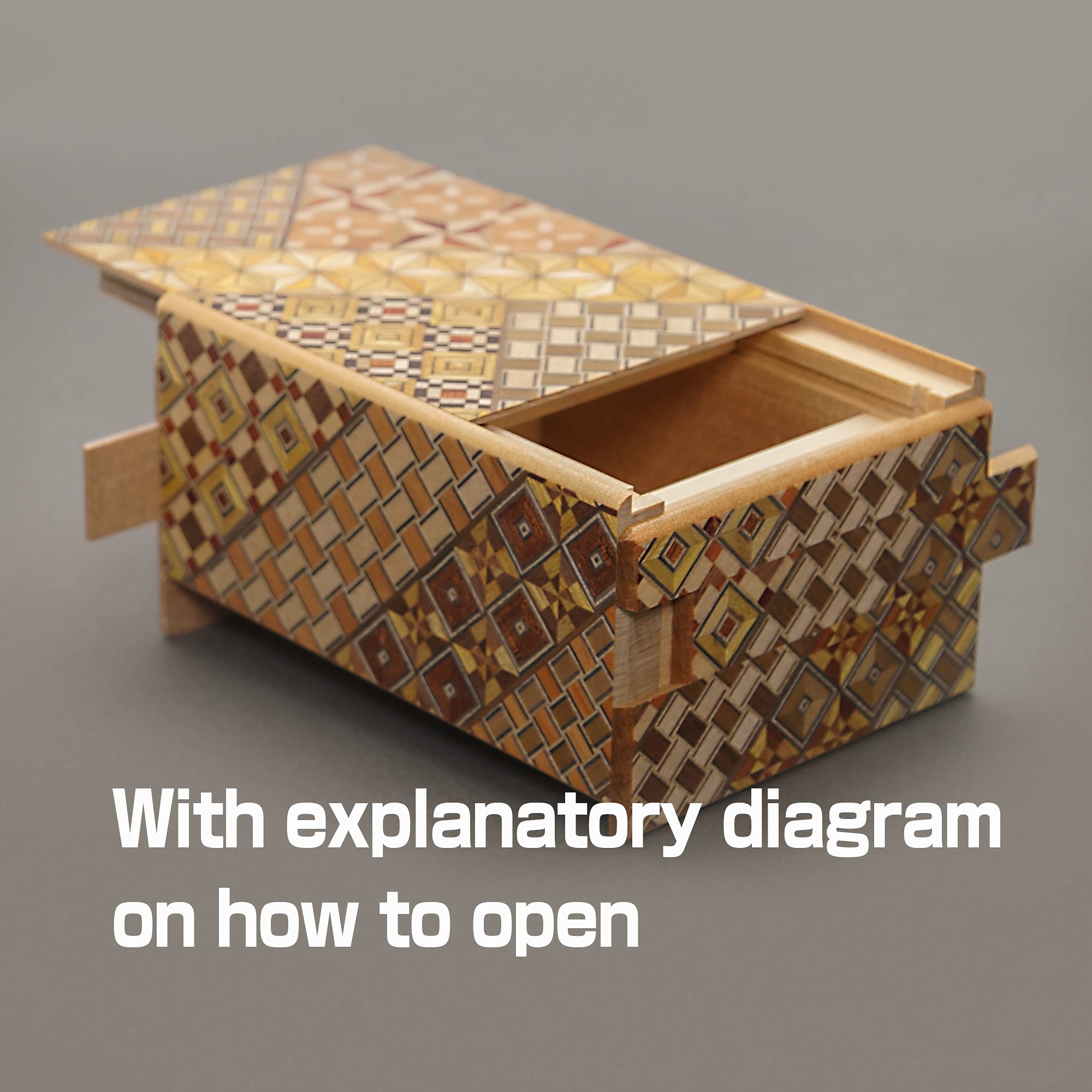 Japanese Wooden Secret Puzzle Box - 4 Sun 4 Steps Brain Teaser Game | Handcrafted Wood Puzzle with Gift Box | Perfect for Escape Rooms, Gifts & Mental Challenges