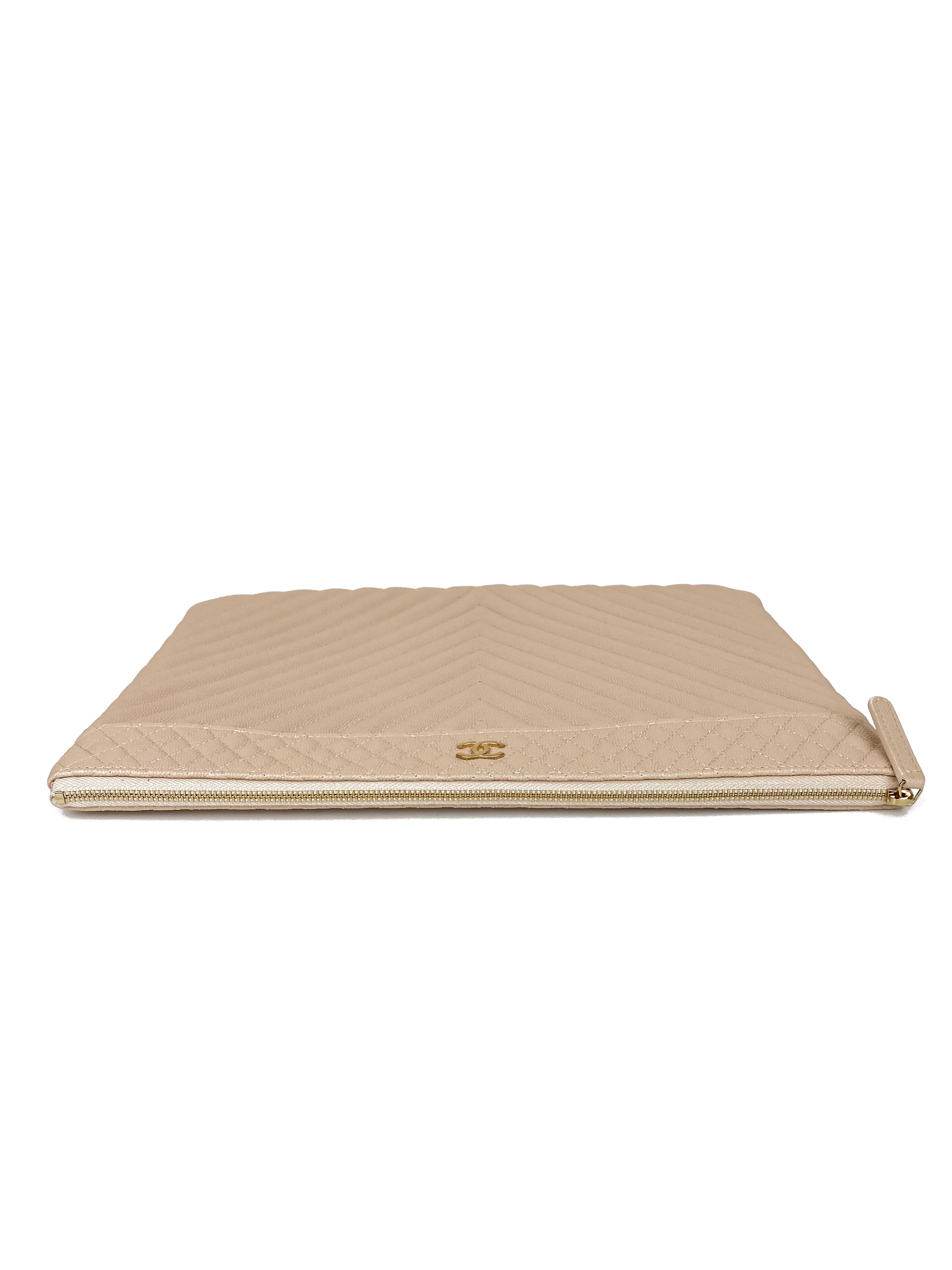 Chanel Light Pink O Case Clutch Bag - Luxury Quilted Leather Crossbody Purse for Women | Perfect for Evening Parties, Weddings & Special Occasions