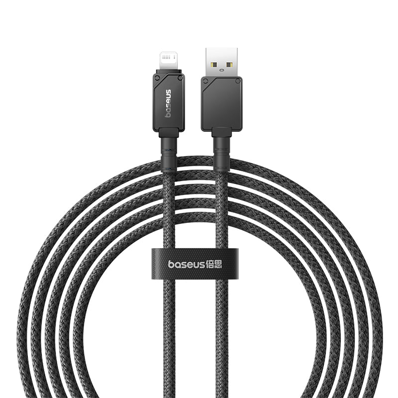 Baseus Unbreakable 2m Fast Charging USB to Lightning Cable 2.4A - Black | Durable Charger for iPhone, iPad - Perfect for Home, Office & Travel