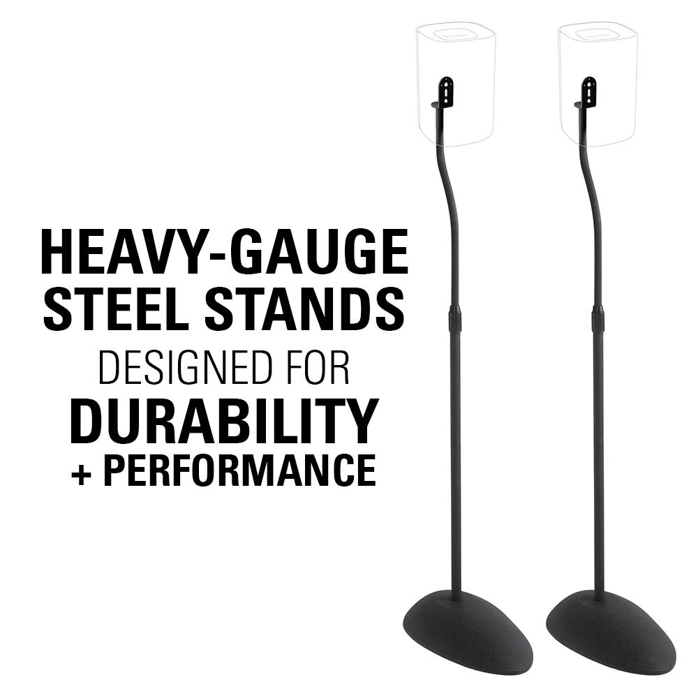 SANUS Adjustable Speaker Stands for Home Theater - Sturdy Tear Drop Base Holds Speakers up to 4lbs - 13