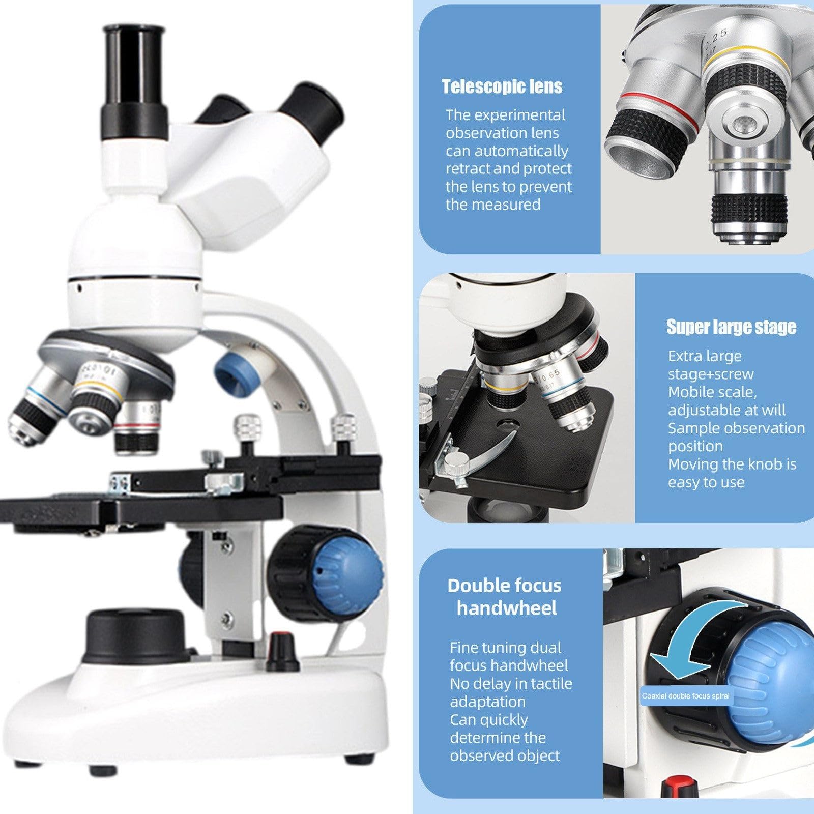 **Professional 30000x-70000x Portable Compound Trinocular Microscope Kit for Adults & Students – Includes E-Eyepiece, Storage Bag & Phone Stand – Perfect for Lab Research, Science Education & Home Learning (50000X Magnification)**    *(Ideal for Biology Studies, Classroom Experiments, Hobbyists & STEM Enthusiasts – Great Gift for Boys & Girls!)*