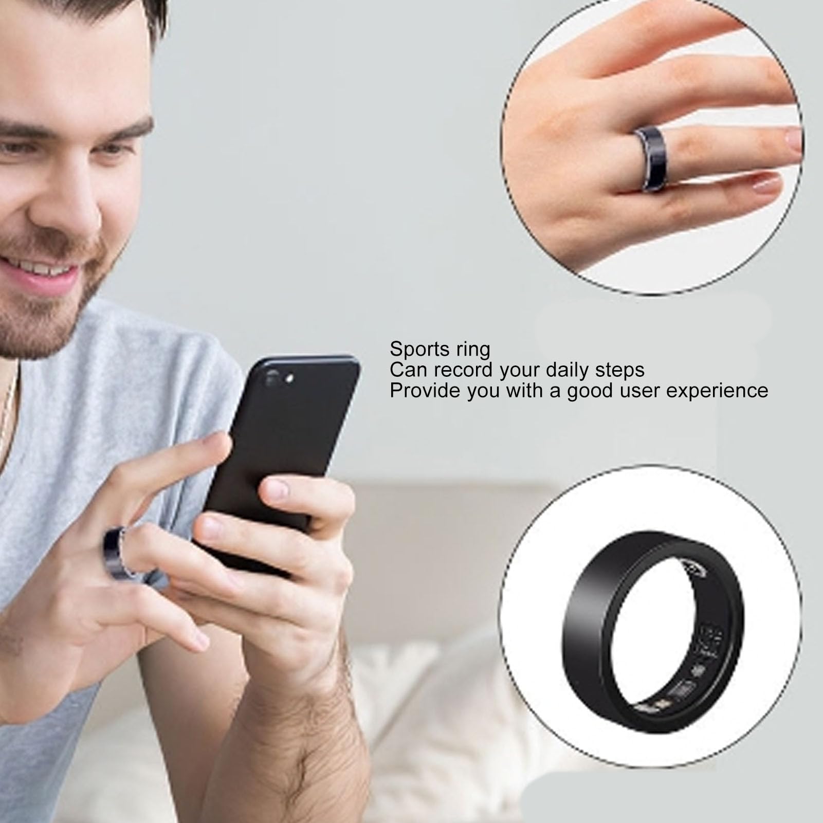 Smart Ring Fitness Tracker - IPX8 Waterproof Sleep & Heart Rate Monitor with Stress Tracking for Men & Women - Perfect for Workouts, Sleep Analysis & Daily Health Monitoring