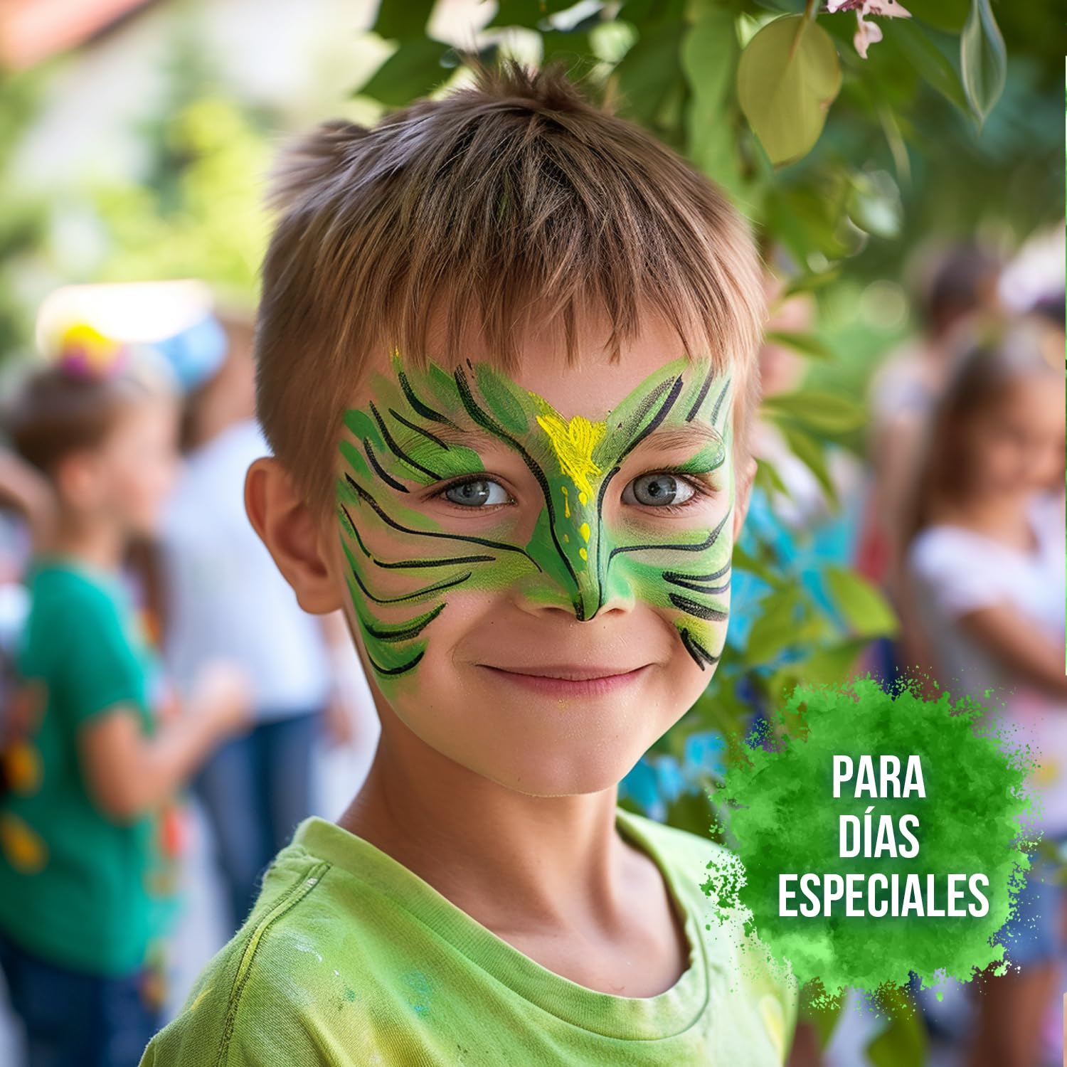 Festive Face Paint for Kids - 20g with Sponge | Safe & Skin-Friendly Carnival Makeup 2024 | Covers 30+ Faces | EN 71-3 & Reach Certified | Perfect for Halloween, Birthday Parties & Costume Events