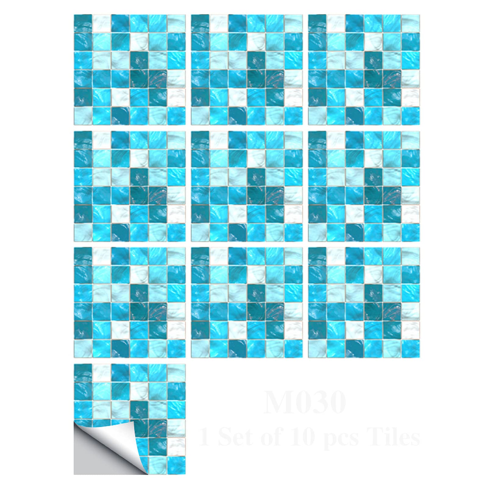 10-Piece Crystal Tile Stickers - DIY Waterproof Self-Adhesive Wall Decals for Home Decor - Mosaic Tiles for Living Room, Bathroom & Kitchen - 10cm x 10cm - Perfect for DIY Projects & Home Renovation