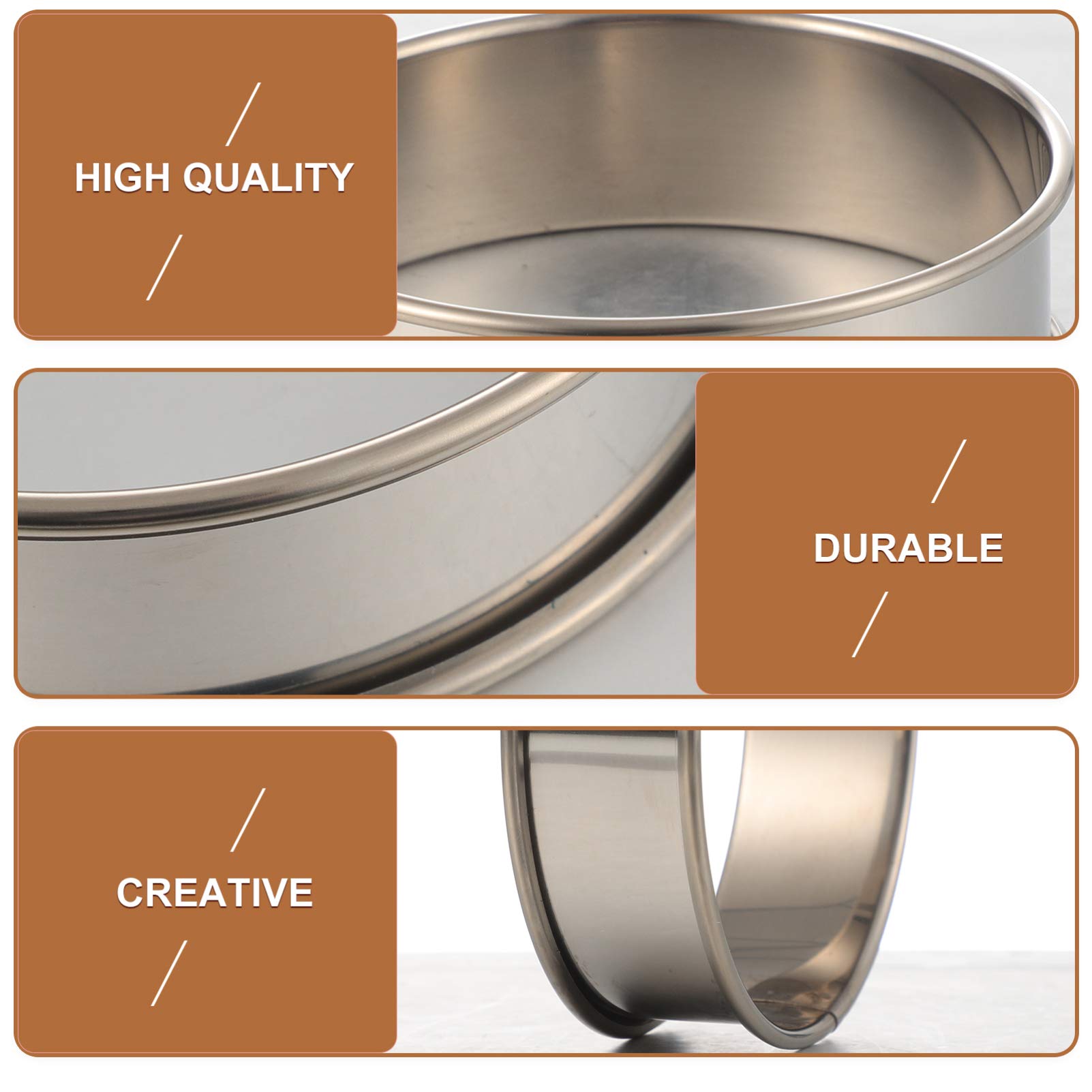 8-Piece Stainless Steel Mousse Circle Cake Molds Set - Professional Baking Tools for Cakes, Cookies, Mousse Rings - Perfect for Home Bakers & Pastry Chefs (Ideal for Birthday Parties, Weddings & Dessert Making)