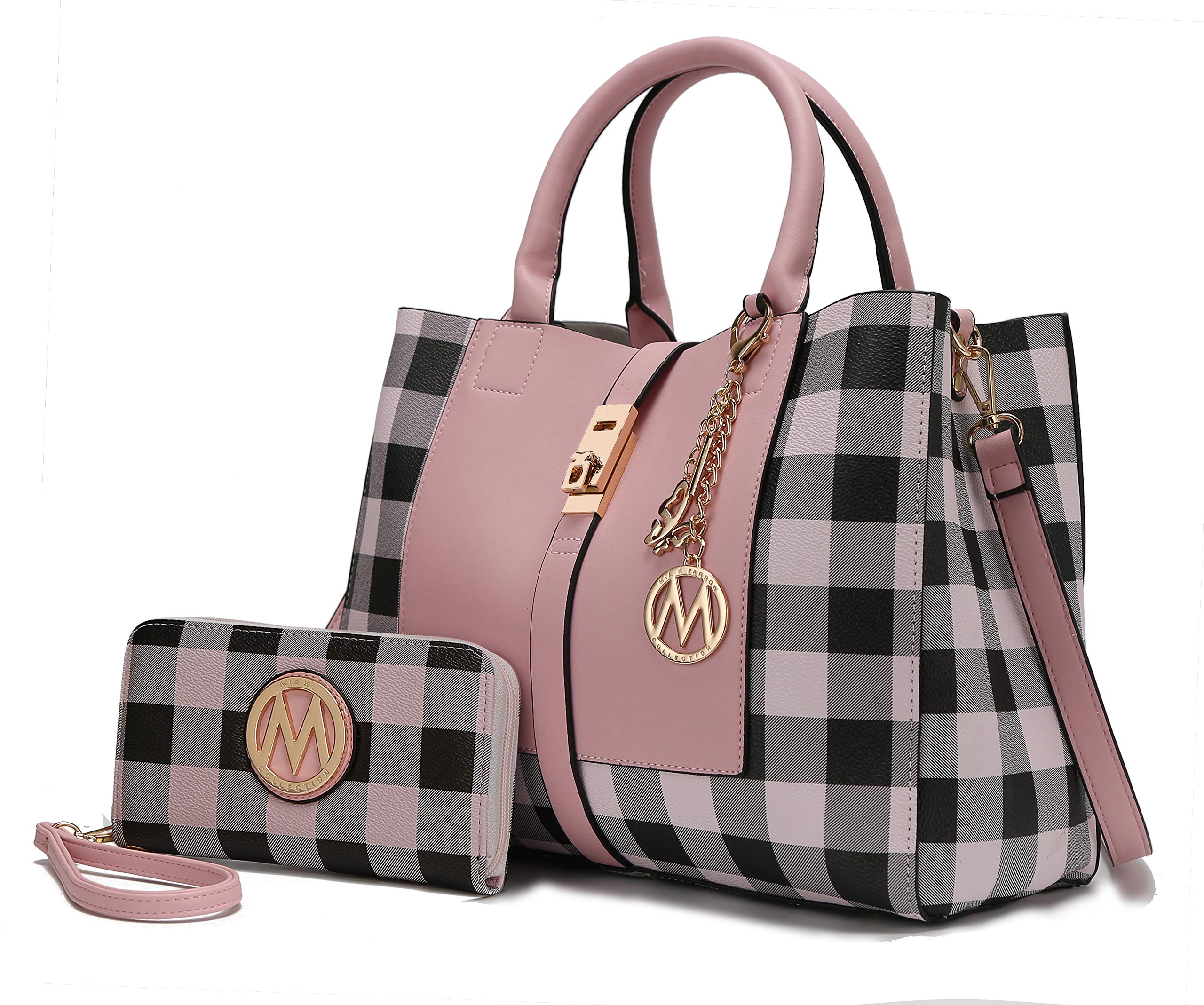 Mia K Crossbody Satchel Tote Bag for Women - PU Leather Handbag & Wallet Set for Work & Travel