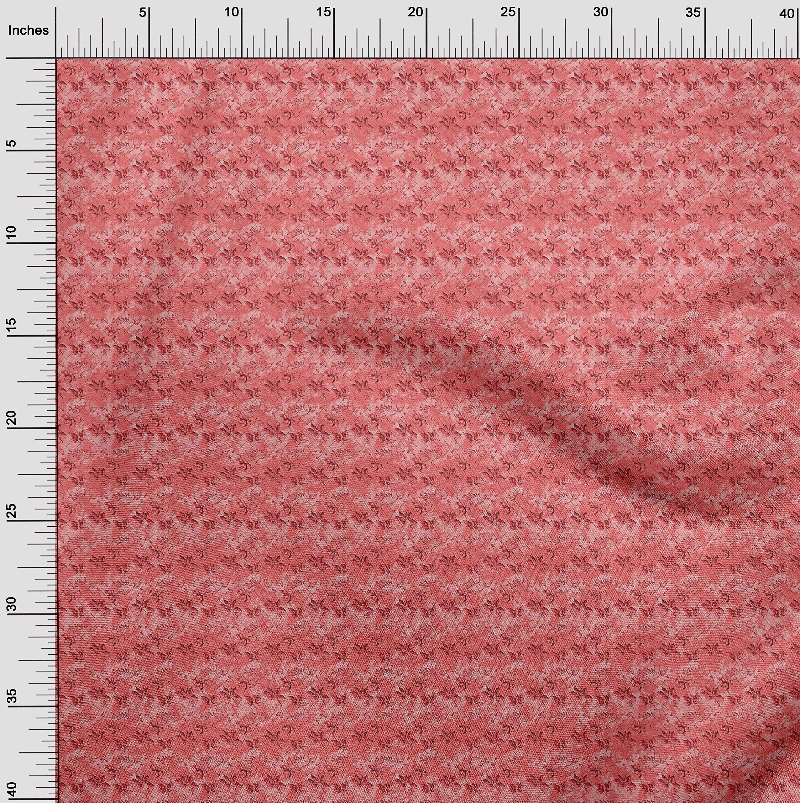 oneOone Polyester Spandex Pink Salmon Batik Dress Fabric - 56 Inch Wide Printed Material by The Yard | Perfect for DIY Dresses, Skirts & Home Decor Projects