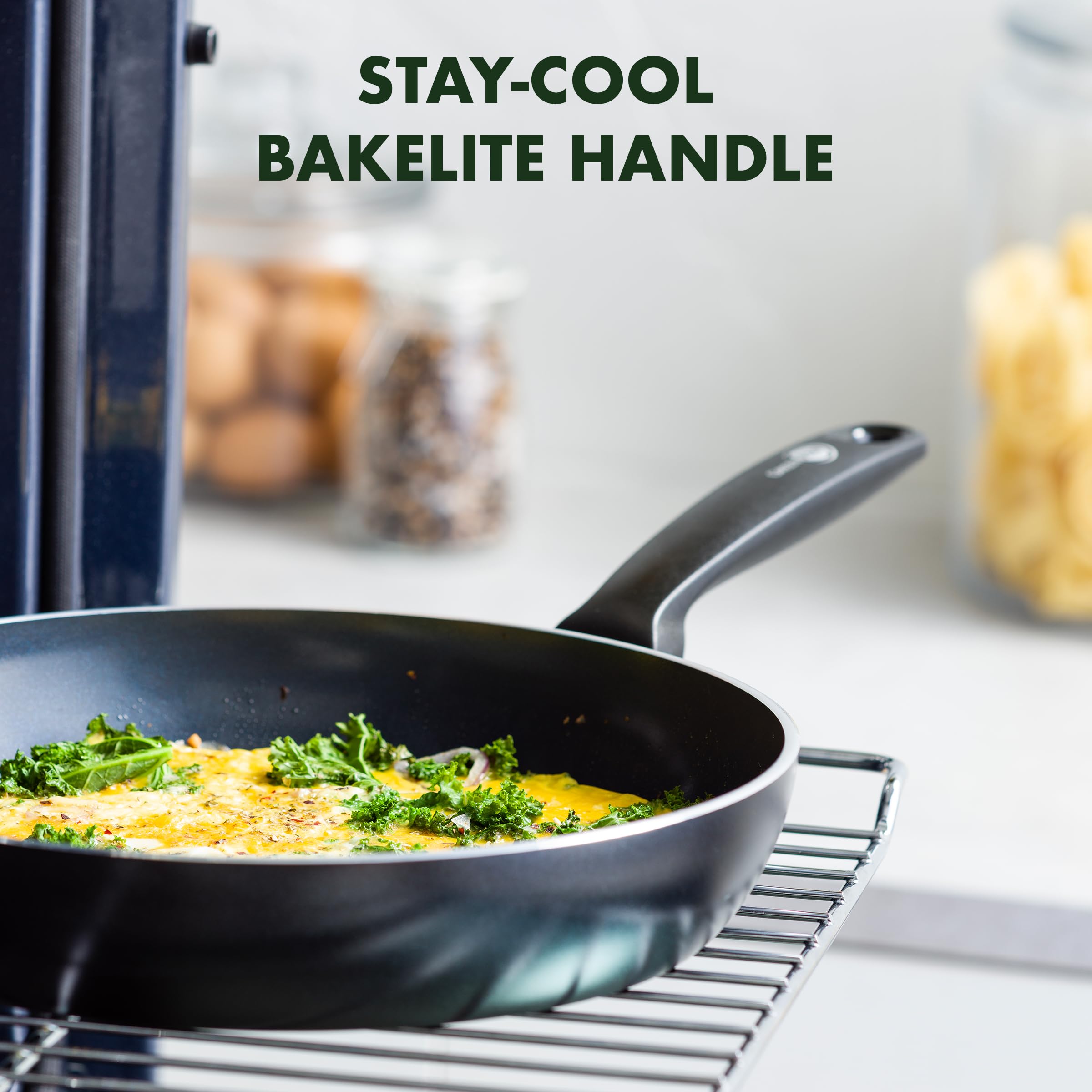 GreenPan Torino 32 cm Nonstick Ceramic Crepe and Pancake Pan - PFAS-Free, Induction Compatible, Oven Safe up to 160°C, Dishwasher Safe, Black - Perfect for Breakfast, Brunch & Family Cooking